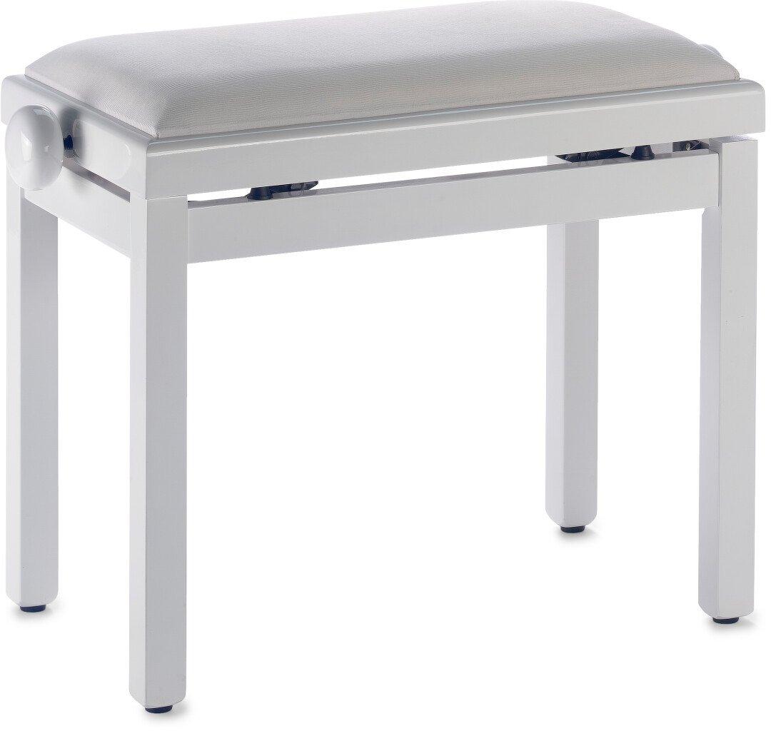 B Stock : Stagg Rise & Fall High Gloss White Piano Bench with White Ribbed Velvet Top - 001 - B-PB39WHPVW-0001  (2).jpg