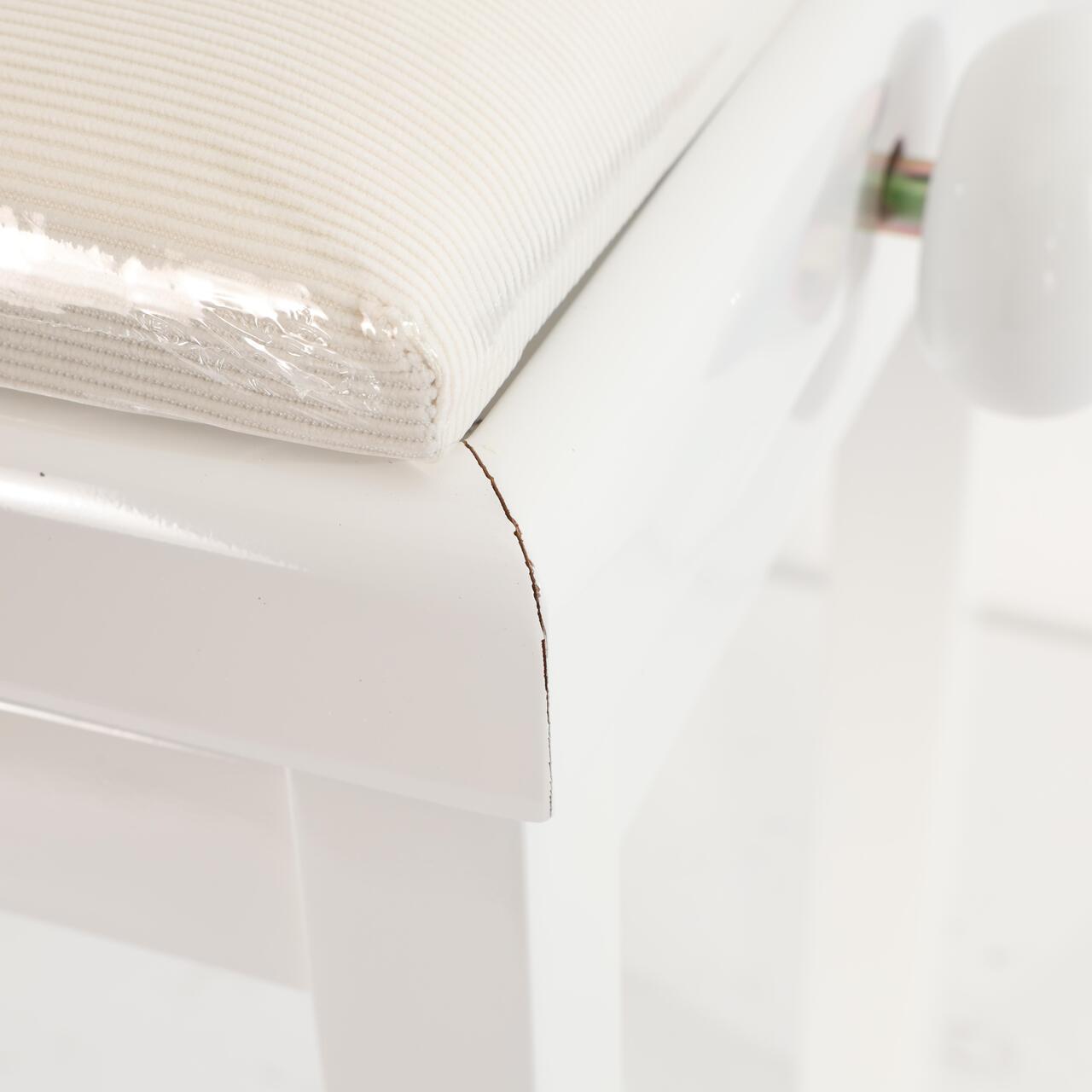 B Stock : Stagg Rise & Fall High Gloss White Piano Bench with White Ribbed Velvet Top - 001 - B-PB39WHPVW-0001  (5).jpg