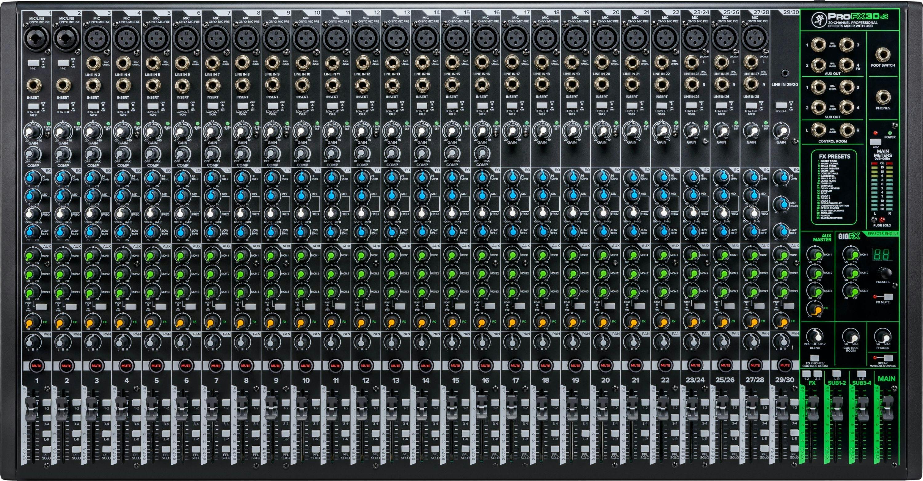 Mackie PROFX30 V3 Mixer w/ Digital FX - 355729-ProFX30v3_Top.jpg