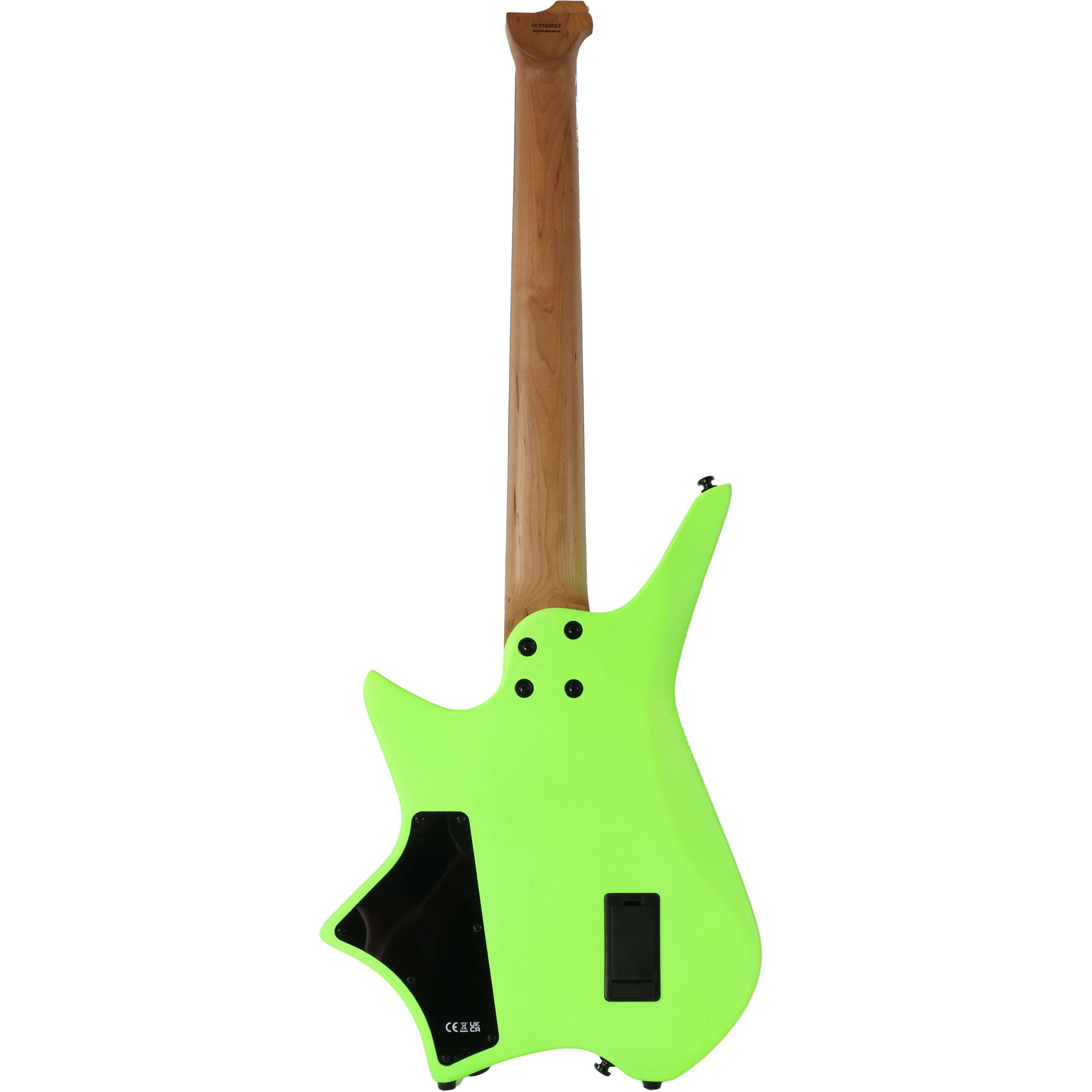 HILS HZ7 Headless Multi-Scale 7-String Electric Guitar in Satin Neon Green - HZ7HS-NGN-Photo-Back.jpg