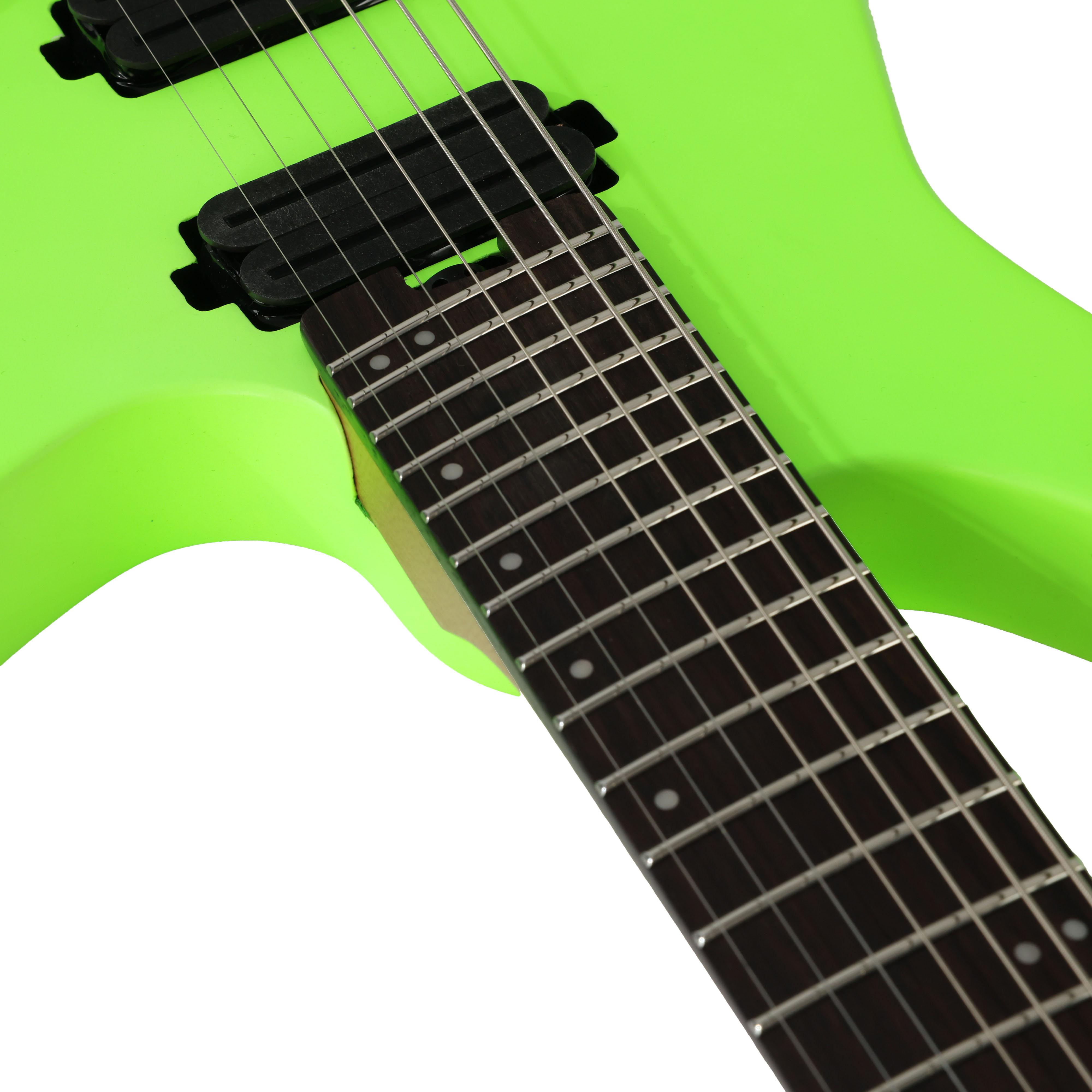HILS HZ7 Headless Multi-Scale 7-String Electric Guitar in Satin Neon Green - HZ7HS-NGN-Photo-Neck-Joint.jpg