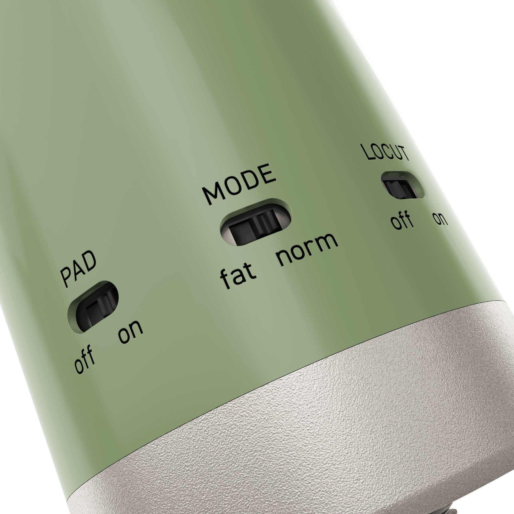 Universal Audio UA Bock 187 FET Condenser Microphone - MIC-UA187-Bock-187-Condenser-Microphone-Green-Controls.jpg