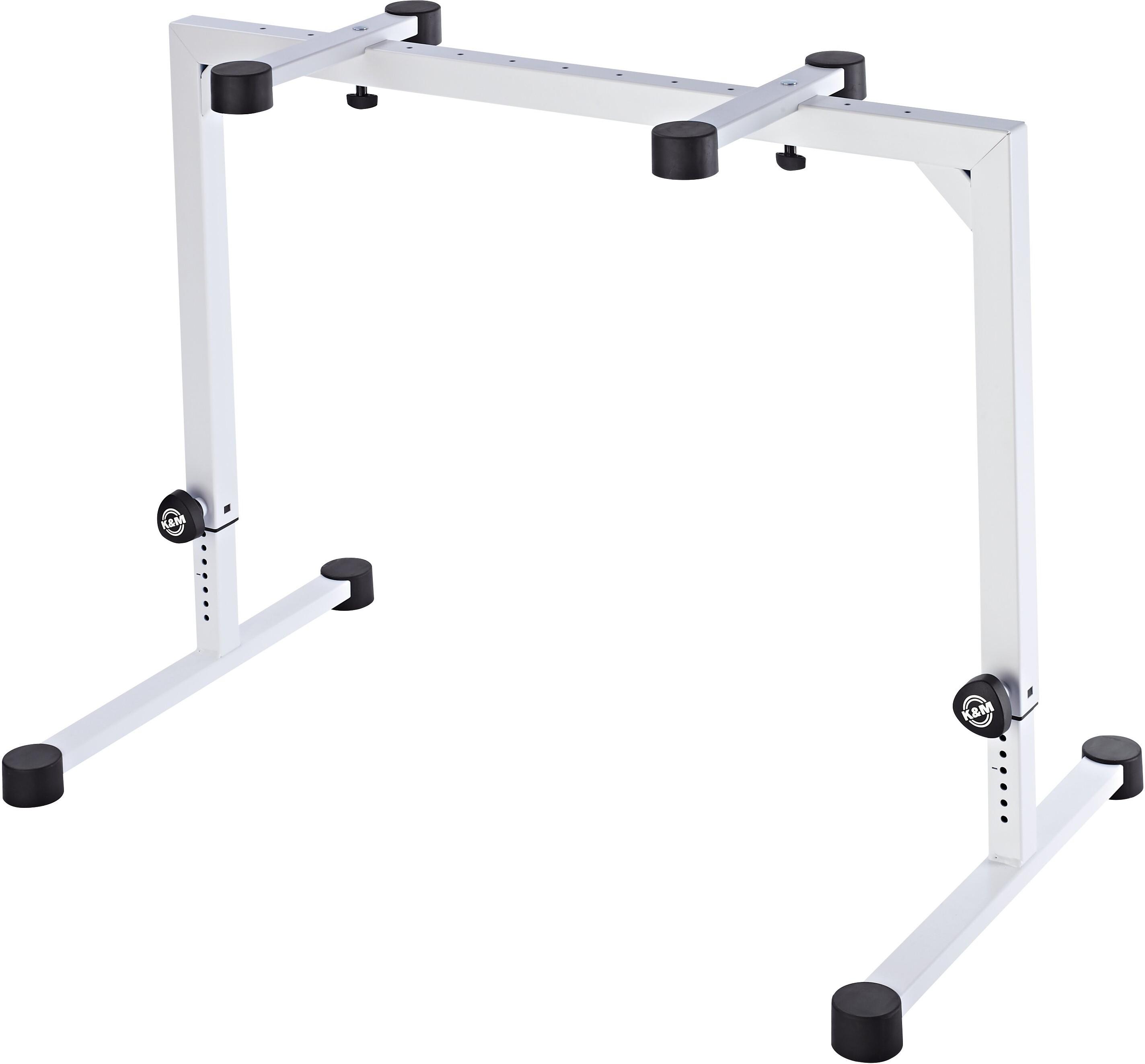 K&M 18810 Heavy Duty Steel Tube Adjustable Keyboard Table Stand Stand In White - KM18810WH (1).jpg