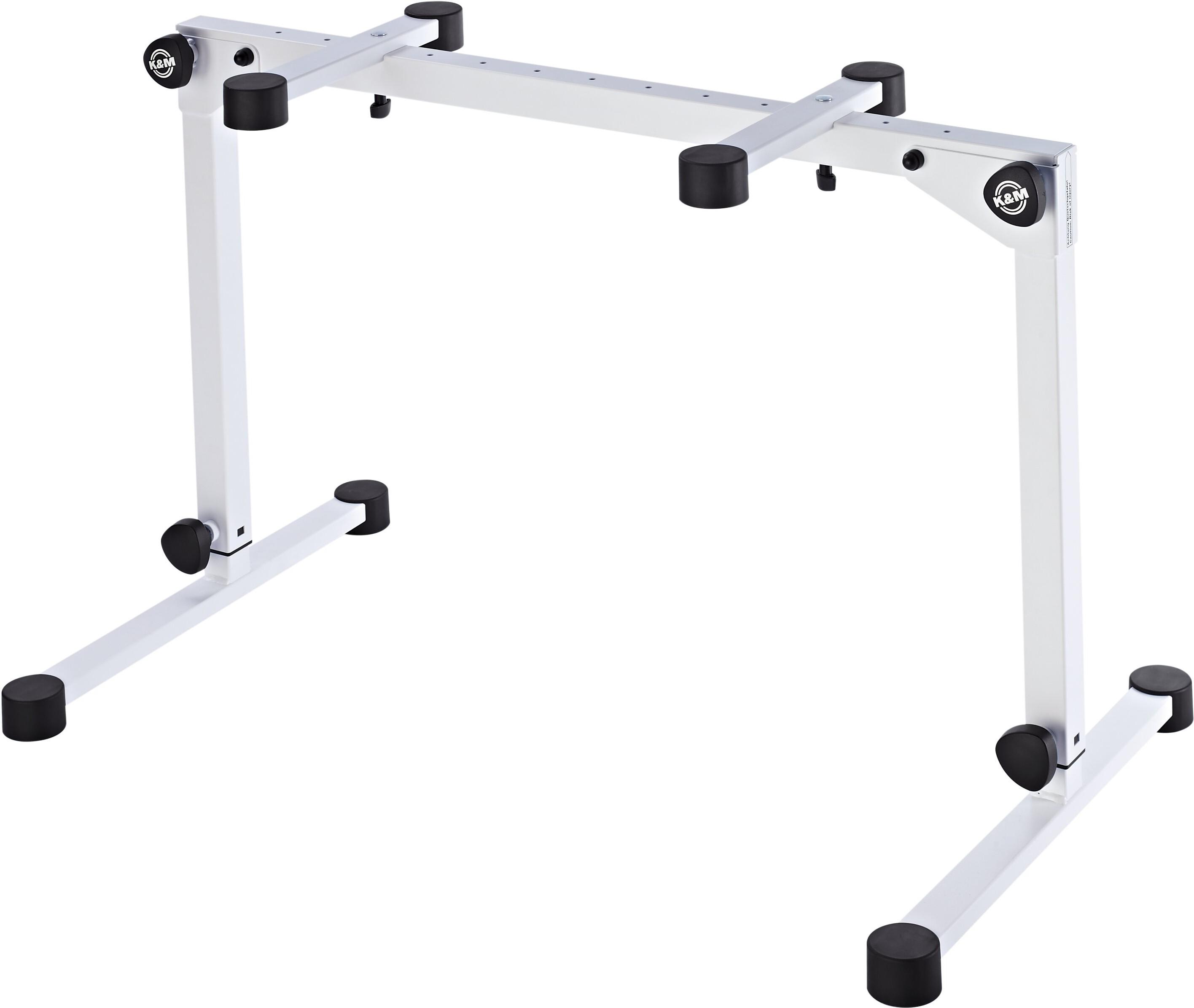 K&M 18820 Foldable Heavy Duty Steel Tube Adjustable Keyboard Table Stand In White - KM18820WH (2).jpg