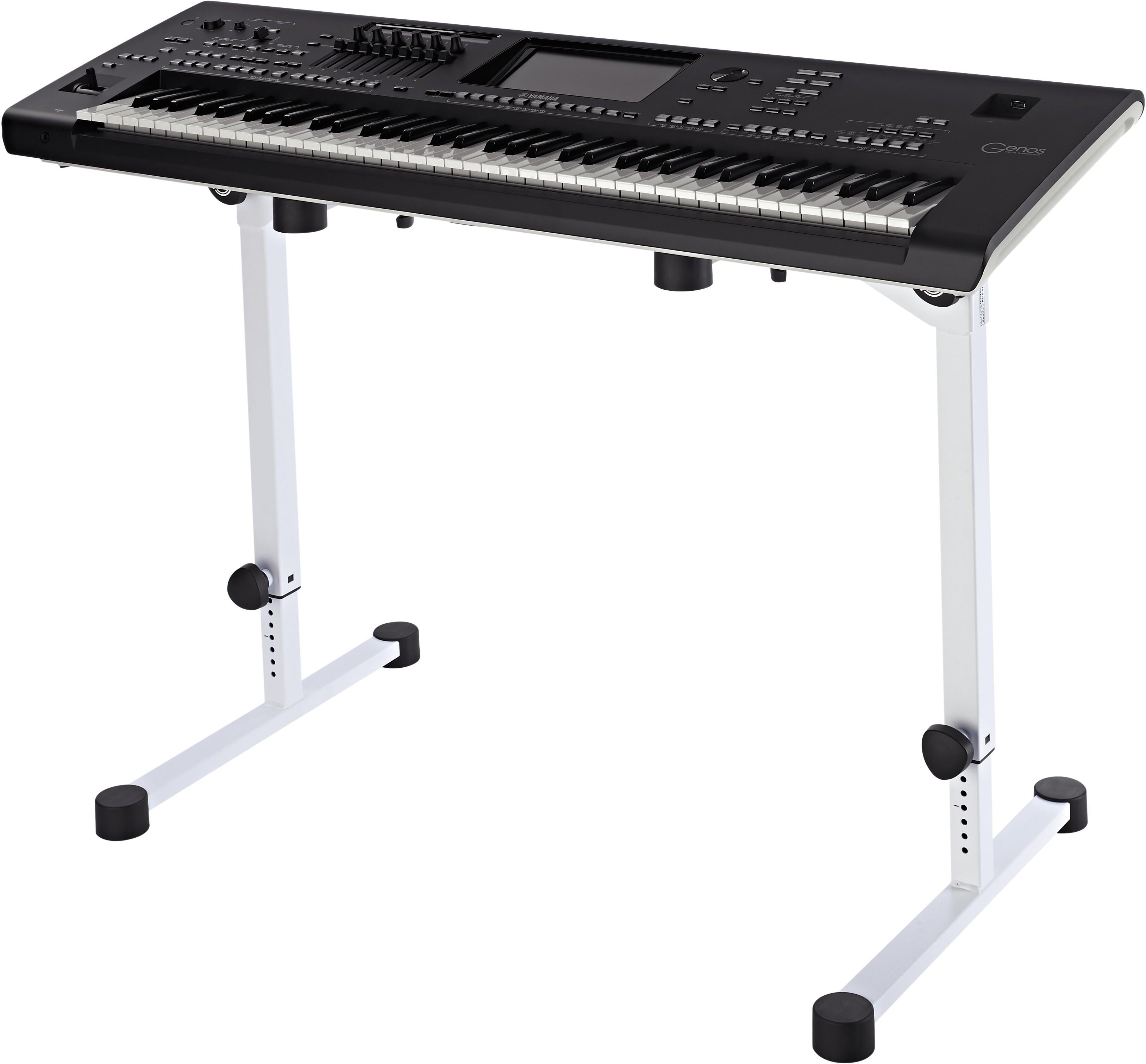 K&M 18820 Foldable Heavy Duty Steel Tube Adjustable Keyboard Table Stand In White - KM18820WH (4).jpg