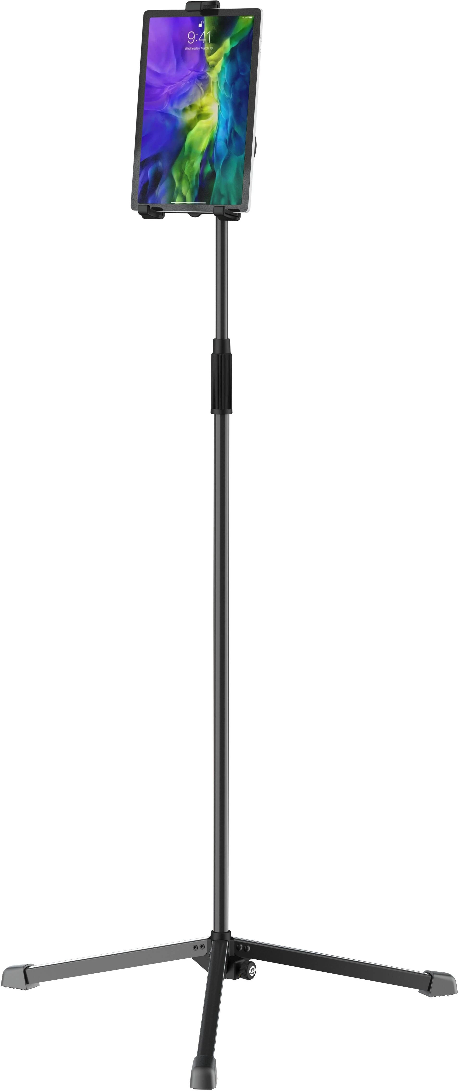K&M 19767 Universal 10" - 16" Tablet Holder & Extendable Tripod Floor Stand In Black - KM19767 (2).jpg