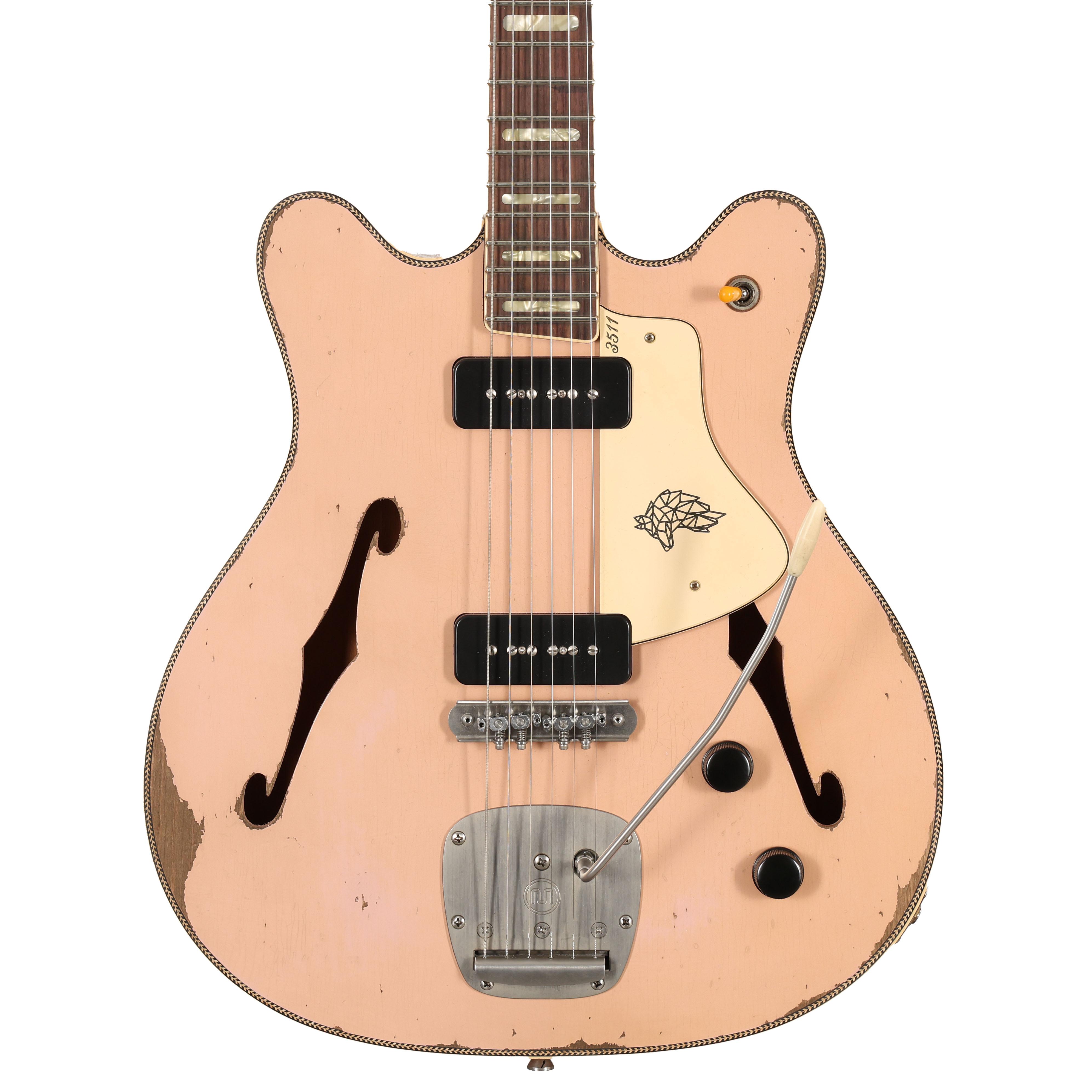 Castedosa 3511 Lobo Semi-Hollow Electric Guitar in Dirty Shell Pink, Medium Aged - CAST3511LOBODSP 459 (2).JPG