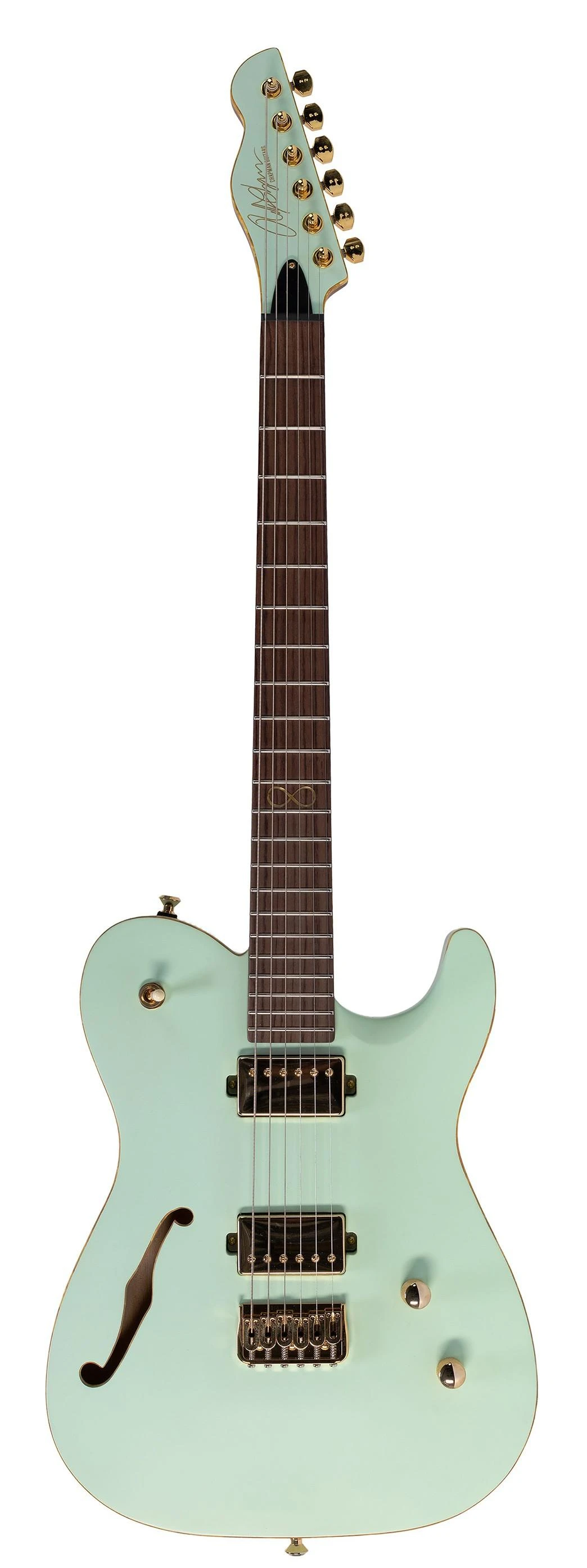 Chapman Chris Robertson Signature SAR63 Semi Hollow Electric Guitar in Surf Green - CH-SAR-SG-front.jpg