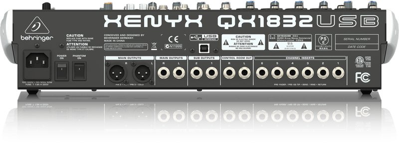 Behringer QX1832USB 18-Input 3/2 Bus Mixer - 358003-QX1832USB_P0AKZ_Rear_L.jpg