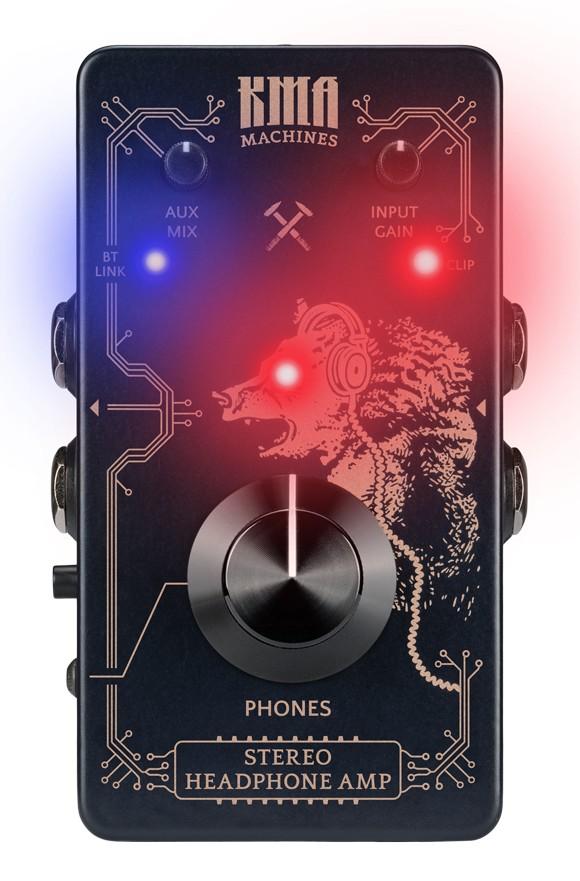 KMA Machines Stereo Headphone Amp Pedal - kma_machines-stereo_headphone_amp-front-led.jpg