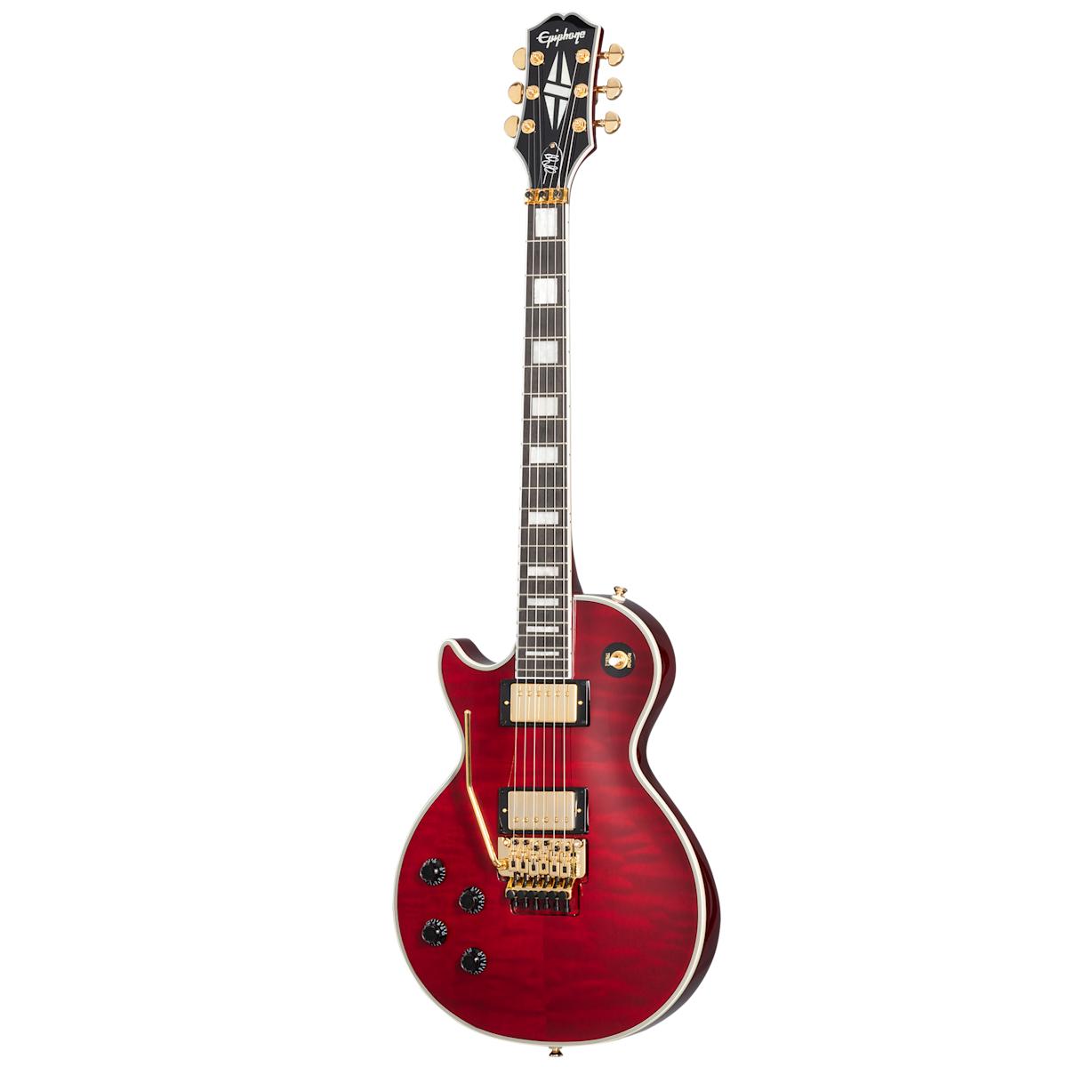 B Stock : Epiphone Artist Alex Lifeson Signature Les Paul Custom Axcess Left-Handed Electric Guitar in Ruby - 002 - EILPACQALRUBGH1L 2.jpg