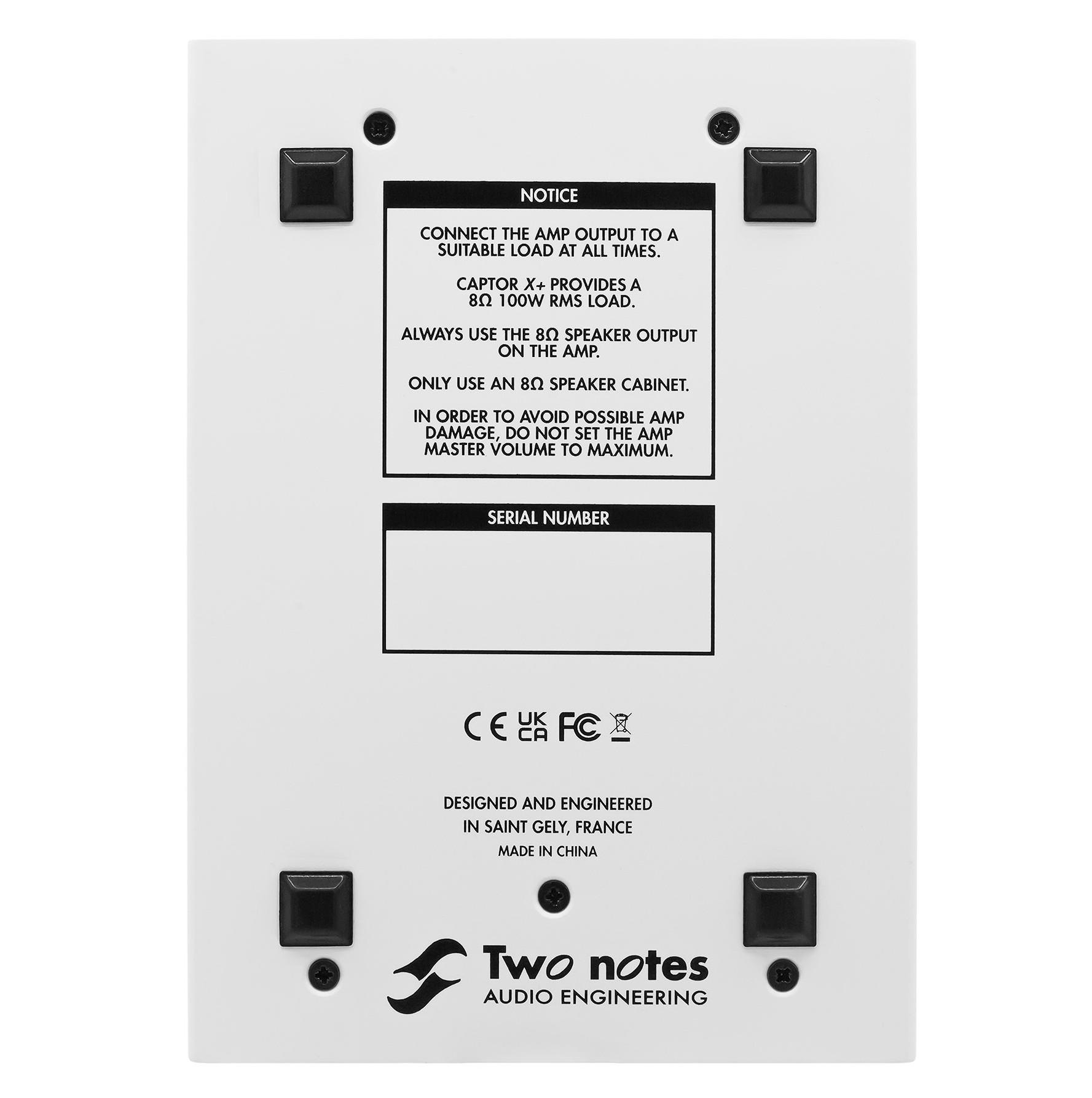 Two Notes Torpedo Captor X Plus 8 Ohm Loadbox & Attenuator - captorx_plus_images_ortho underside_whiteback.jpg