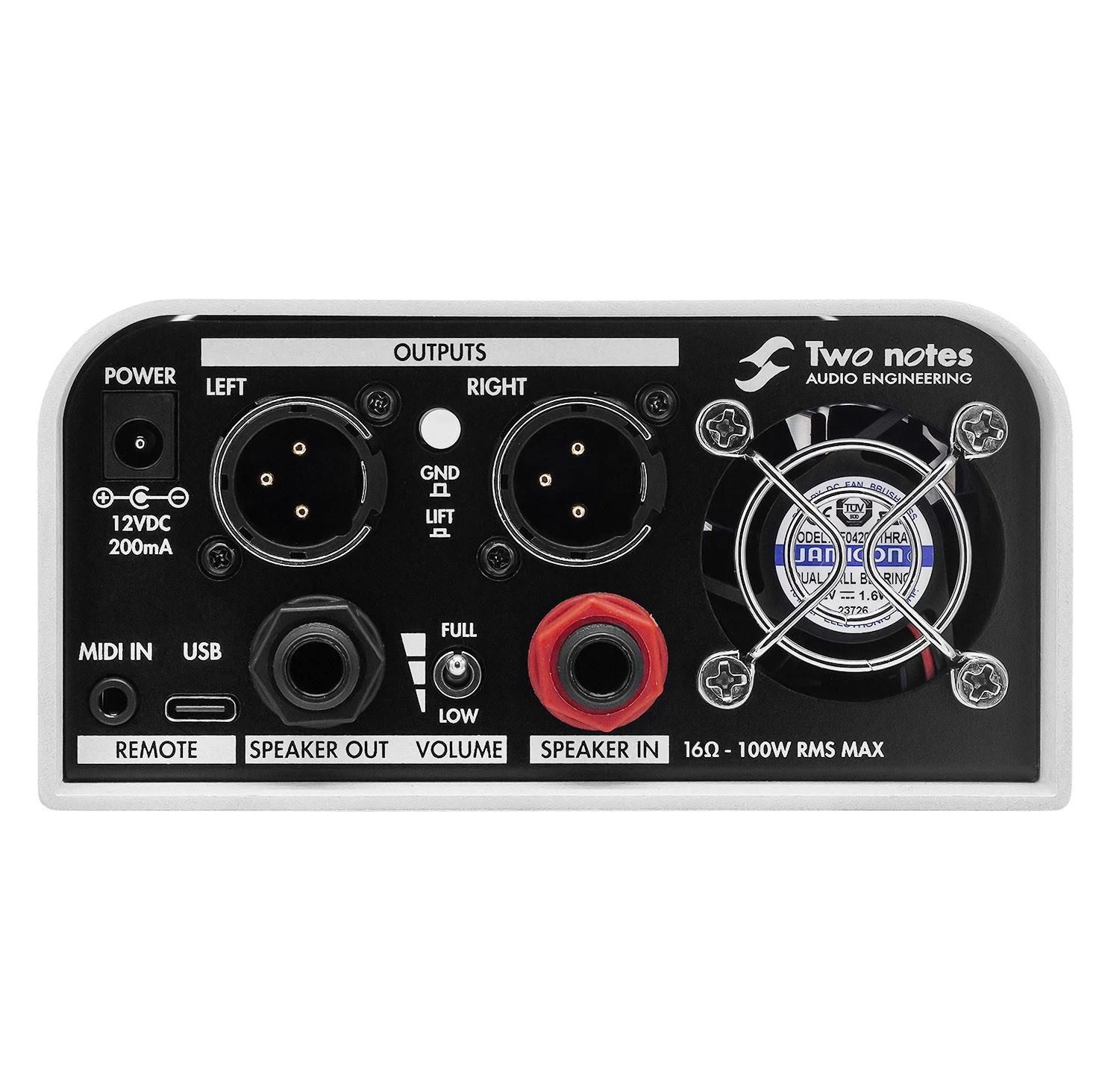 Two Notes Torpedo Captor X Plus 16 Ohm Loadbox & Attenuator - captorx_plus_images_back panel_16ohms_whiteback.jpg