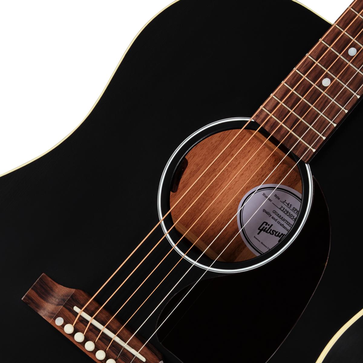 Gibson J-45 Special Electro Acoustic Guitar in Satin Ebony - MCRS45SPCEB_23295054_7_SoundHole-1200x1200-28e5ebb.jpg