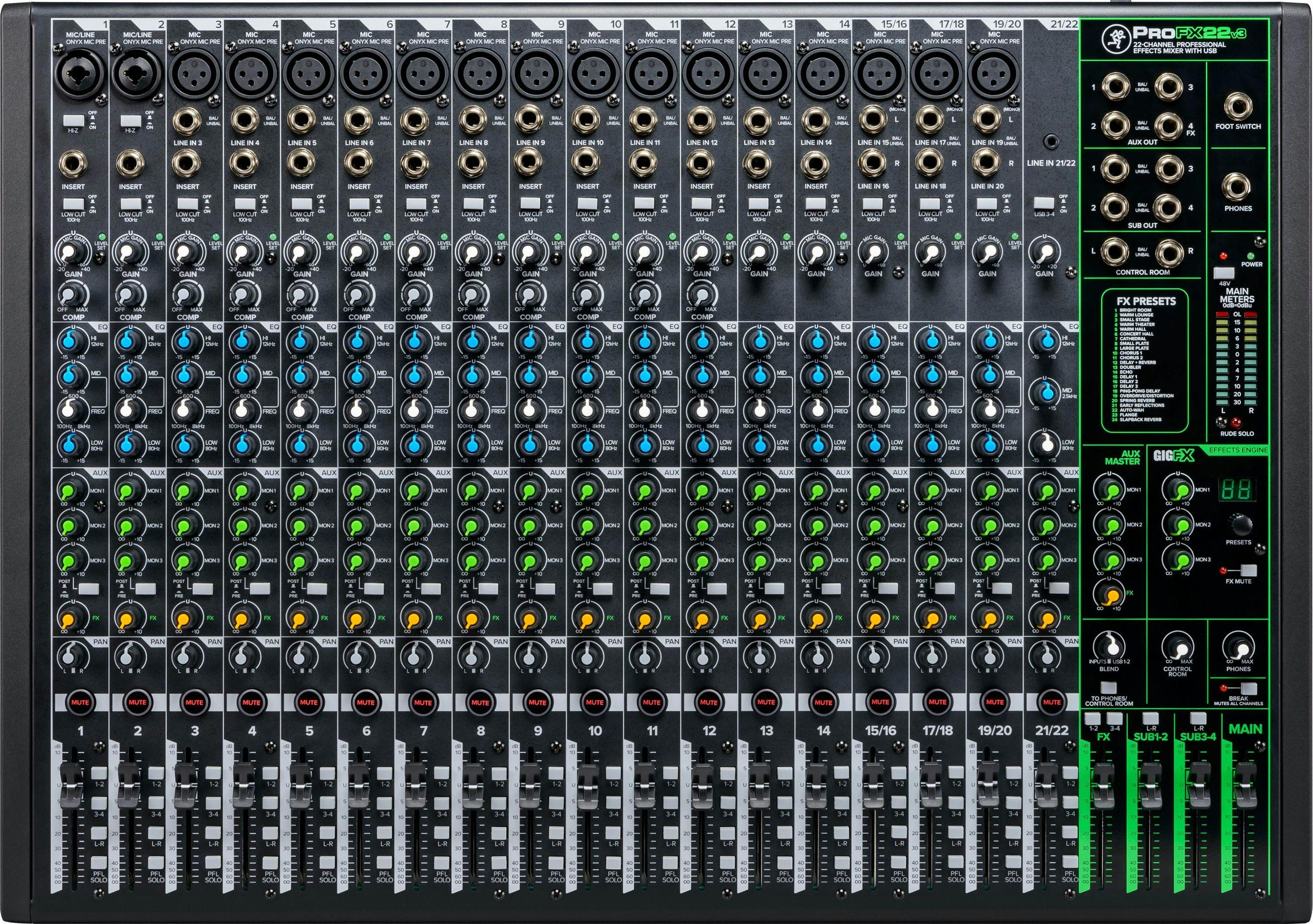 Mackie PROFX22 V3 Mixer with Digital FX - 355724-ProFX22v3_Top.jpg