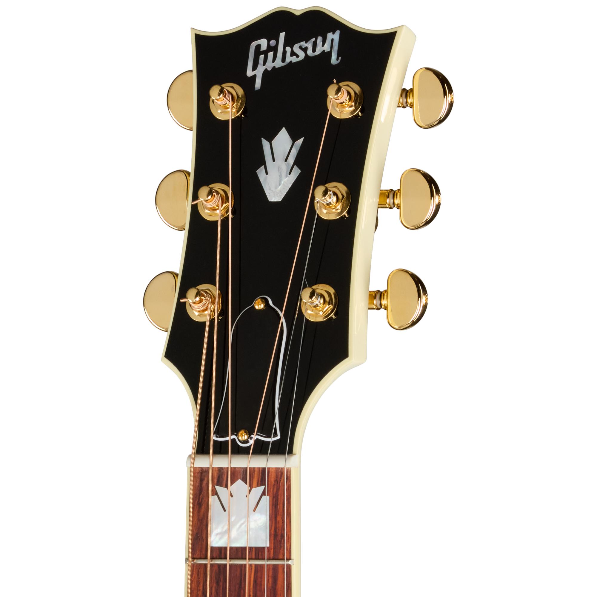 Gibson SJ-200 Standard Electro Acoustic Guitar in Classic White - MCJB20CW_21905039_5_Headstock.jpg
