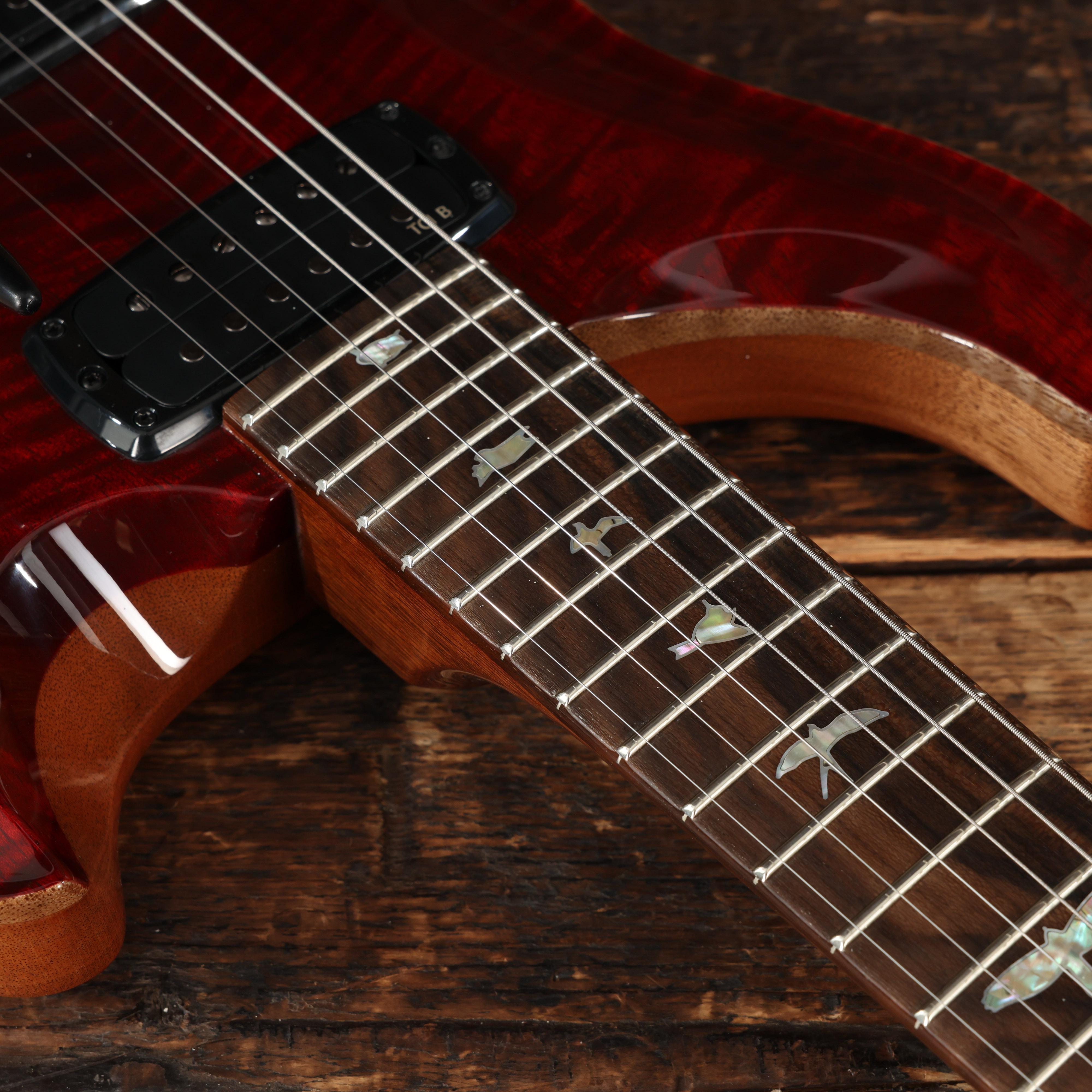PRS Limited Edition Custom 24-08 Mango Top Electric Guitar in Fire Red/Grey Black Fade - 0421447 (12).jpg
