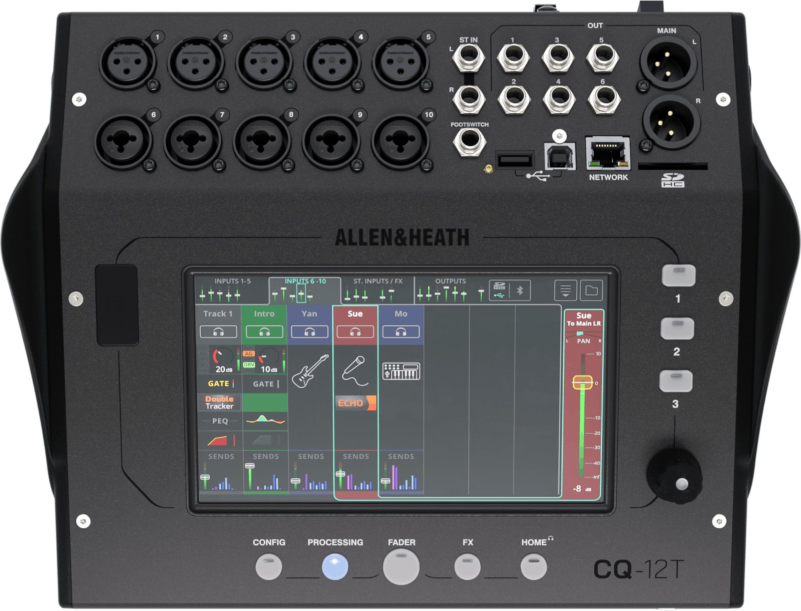 B Stock : Allen & Heath CQ12T Small format digital mixing console with touchscreen - 009 - CQ12T-AH_CQ12T_Digital_Mixer_Top.jpg