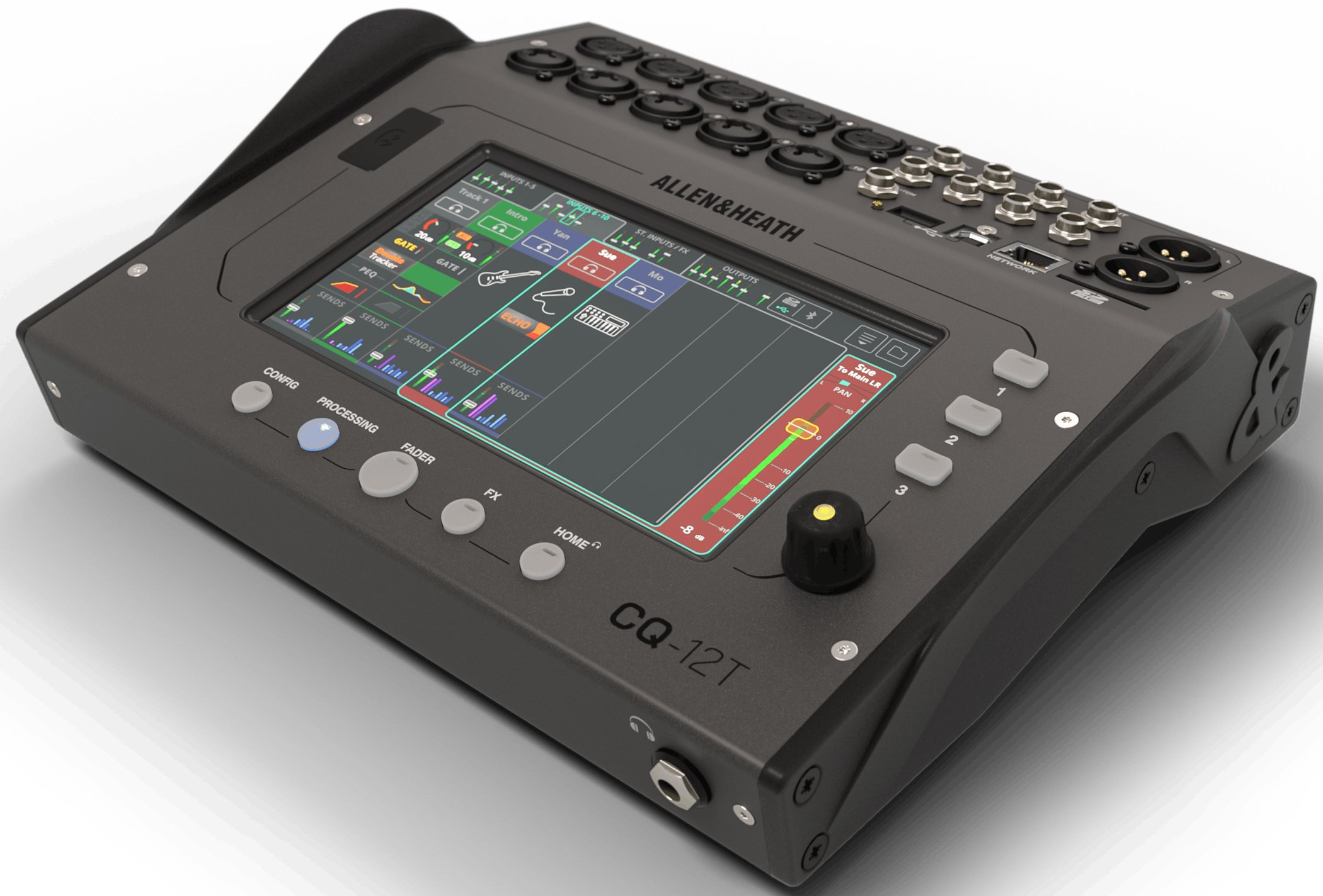 B Stock : Allen & Heath CQ12T Small format digital mixing console with touchscreen - 009 - CQ12T-AH_CQ12T_Digital_Mixer_Tilt.jpg