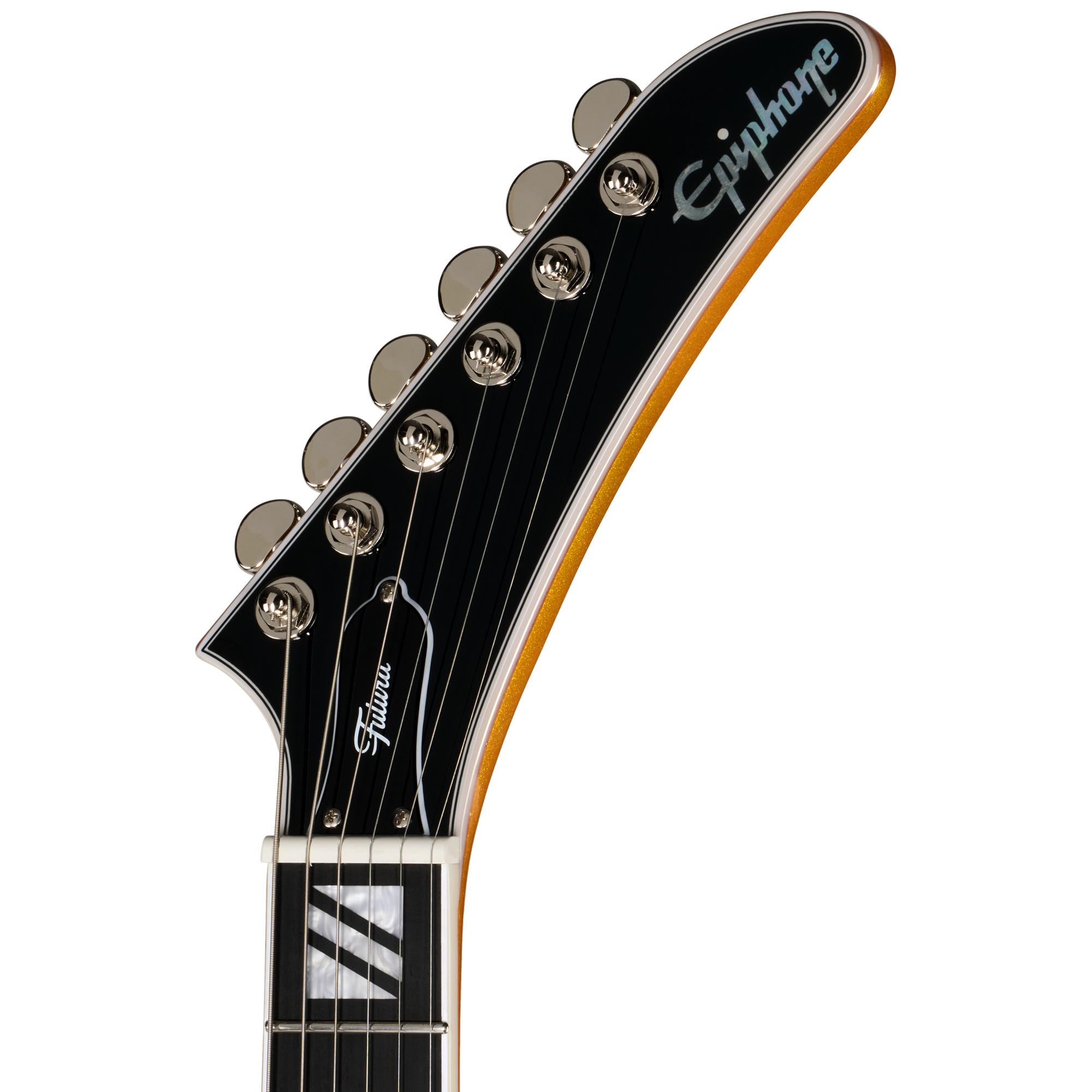 Epiphone Futura Explorer Custom Electric Guitar in Firestorm Shift - EIFEXCFSSNH-Headstock.jpg