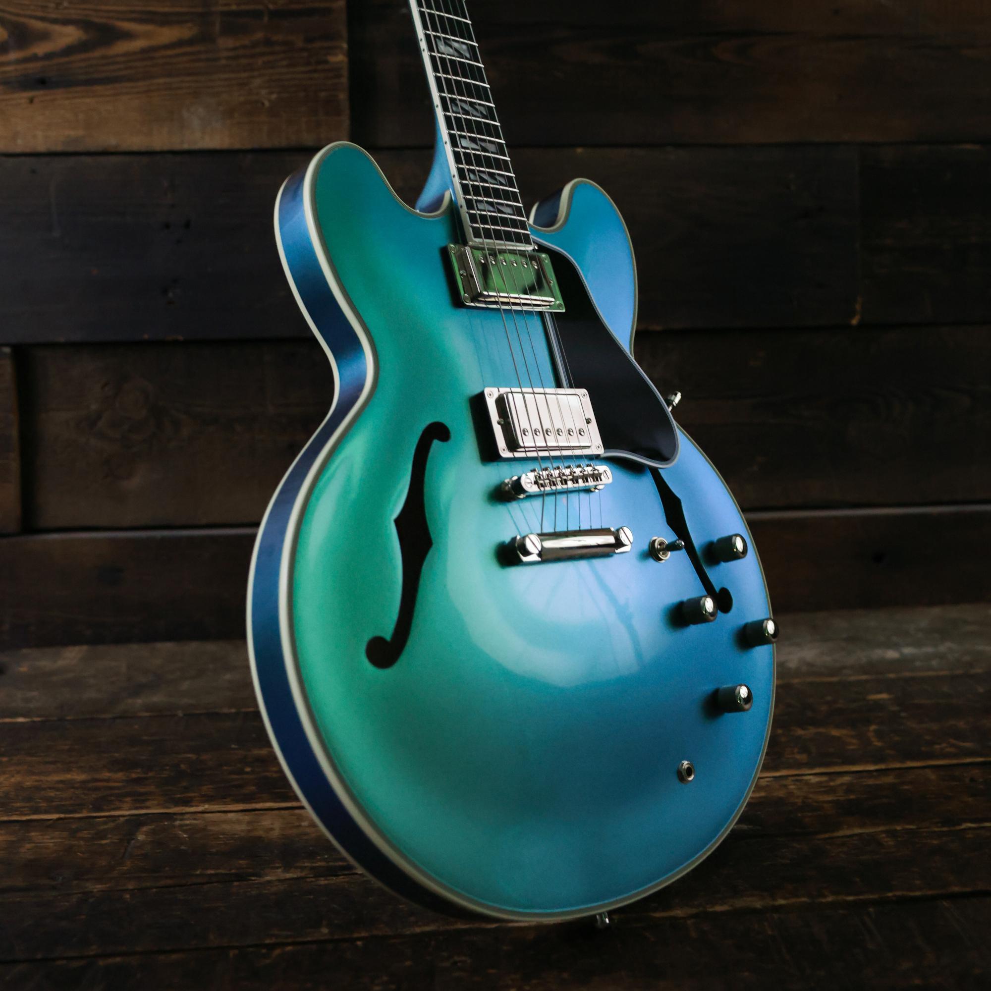 Epiphone Futura ES-355 Semi-Hollow Electric Guitar in Dragonfly Shift - EIF355DFSNH-Beauty-Left.jpg