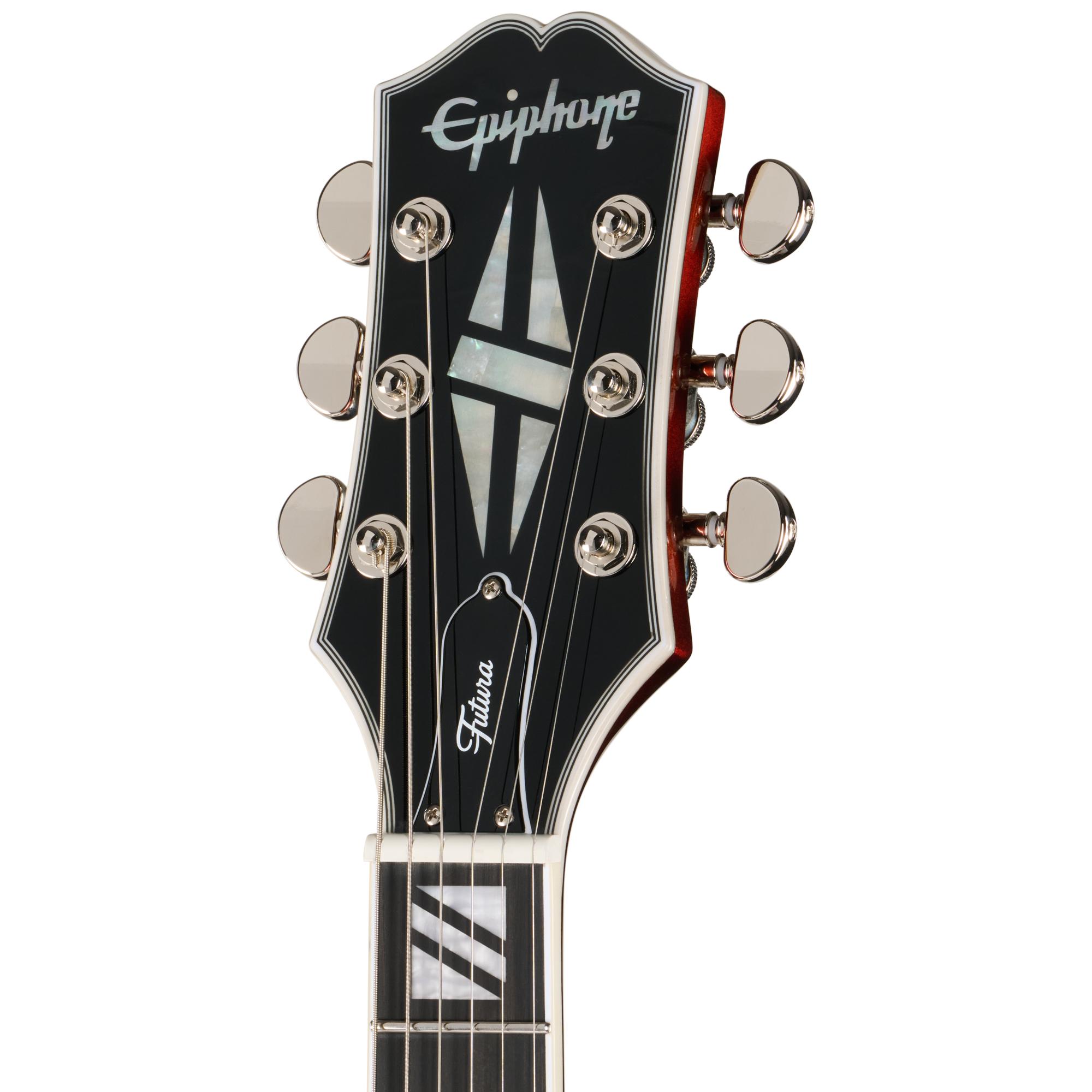 Epiphone Futura SG Custom Electric Guitar in Midnight Ember Shift - EIFSGCMESNH-Headstock.jpg