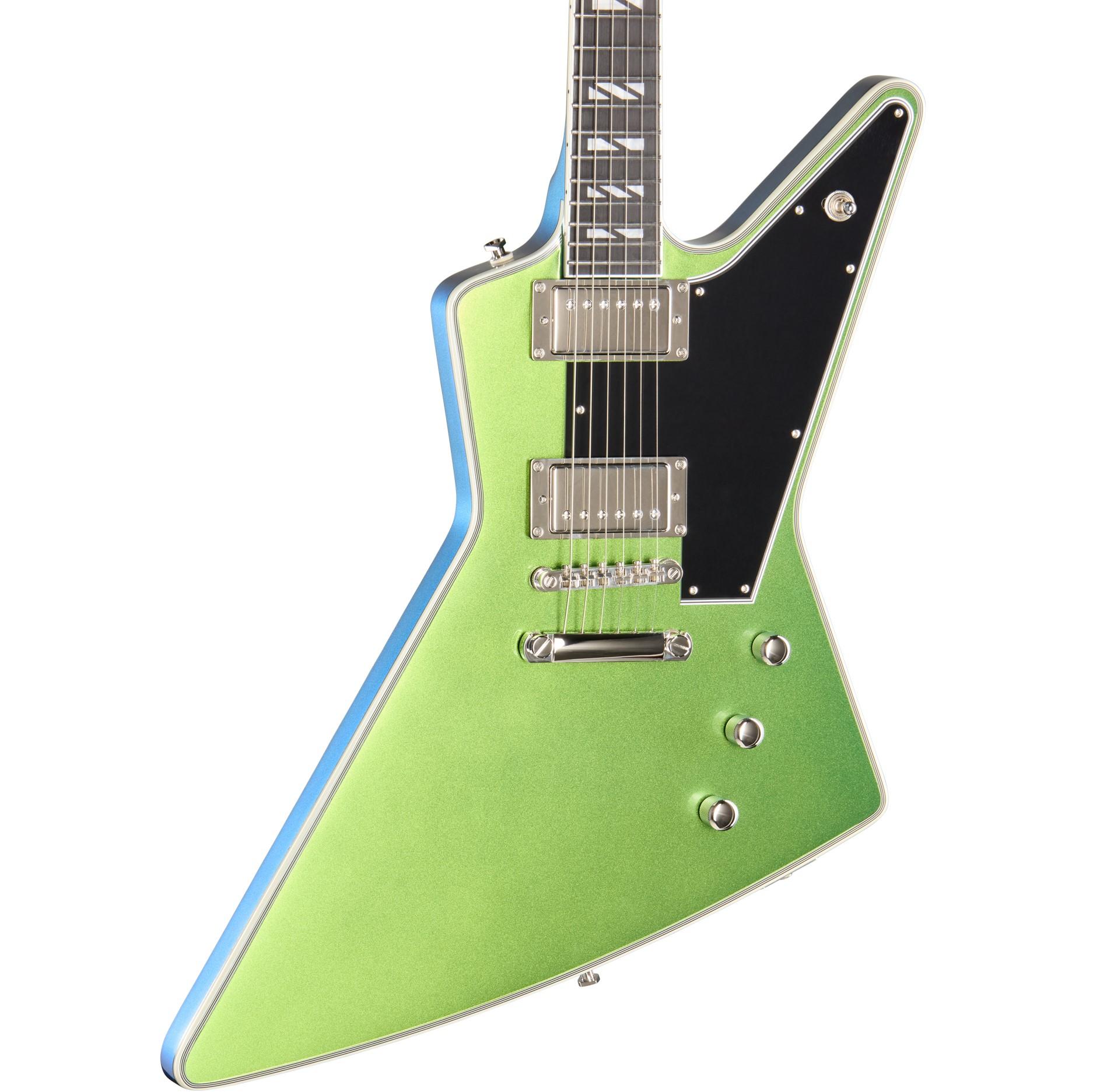 Epiphone Futura Explorer Custom Electric Guitar in Dragonfly Shift - EIFEXCDFSNH-Left-Angle.jpg