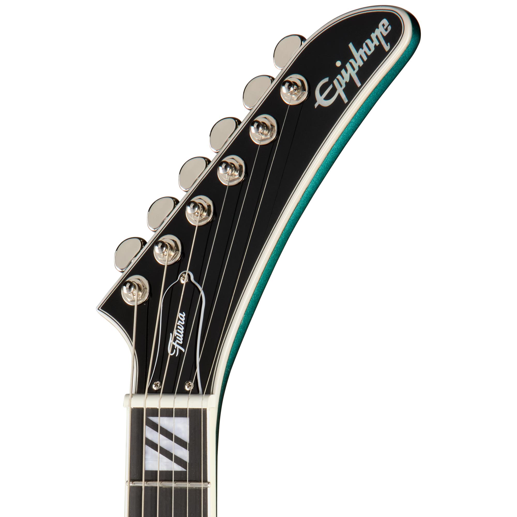 Epiphone Futura Explorer Custom Electric Guitar in Dragonfly Shift - EIFEXCDFSNH-Headstock.jpg