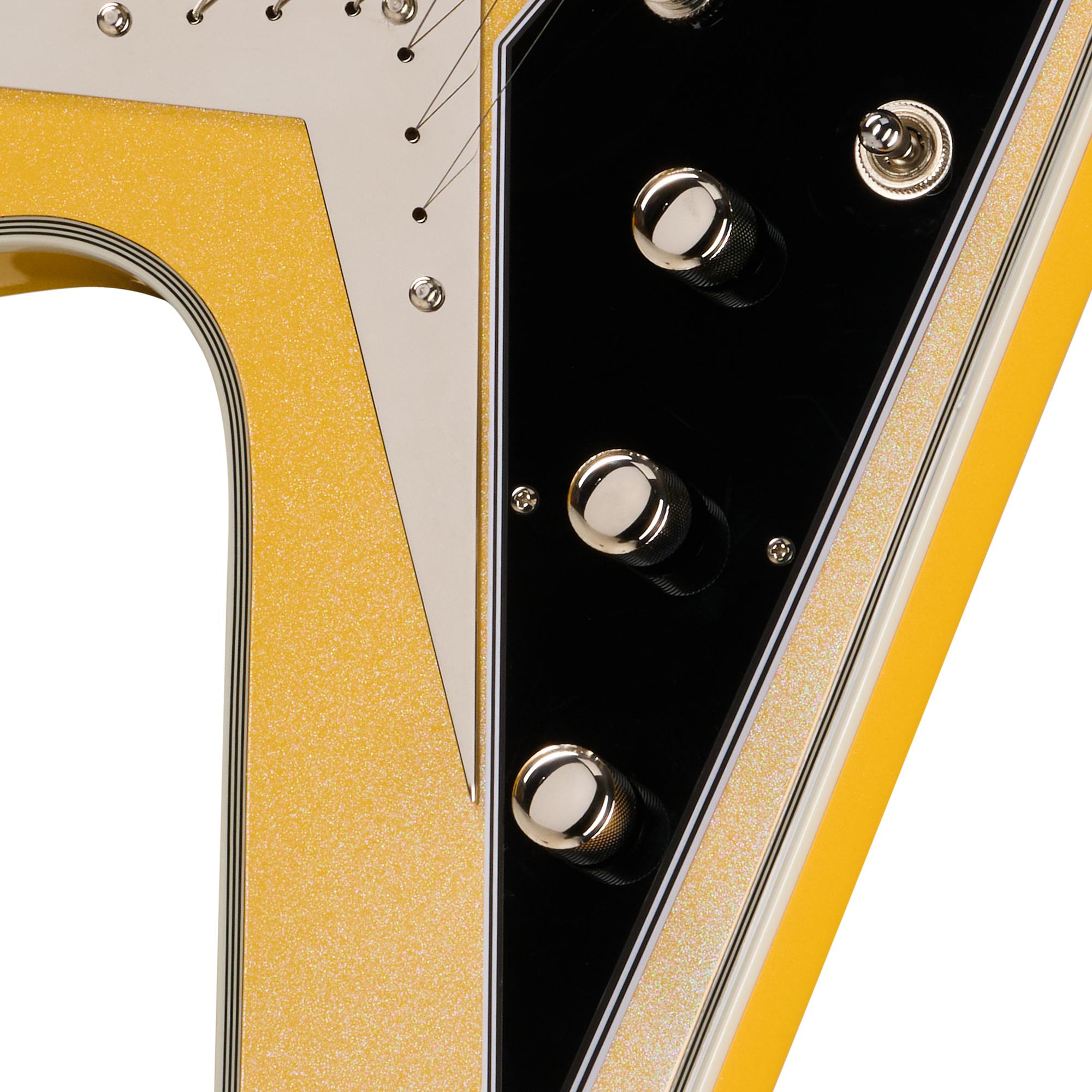 Epiphone Futura Flying V Custom Electric Guitar in Solaris Shift - EIFFVCSLSNH-Controls.jpg
