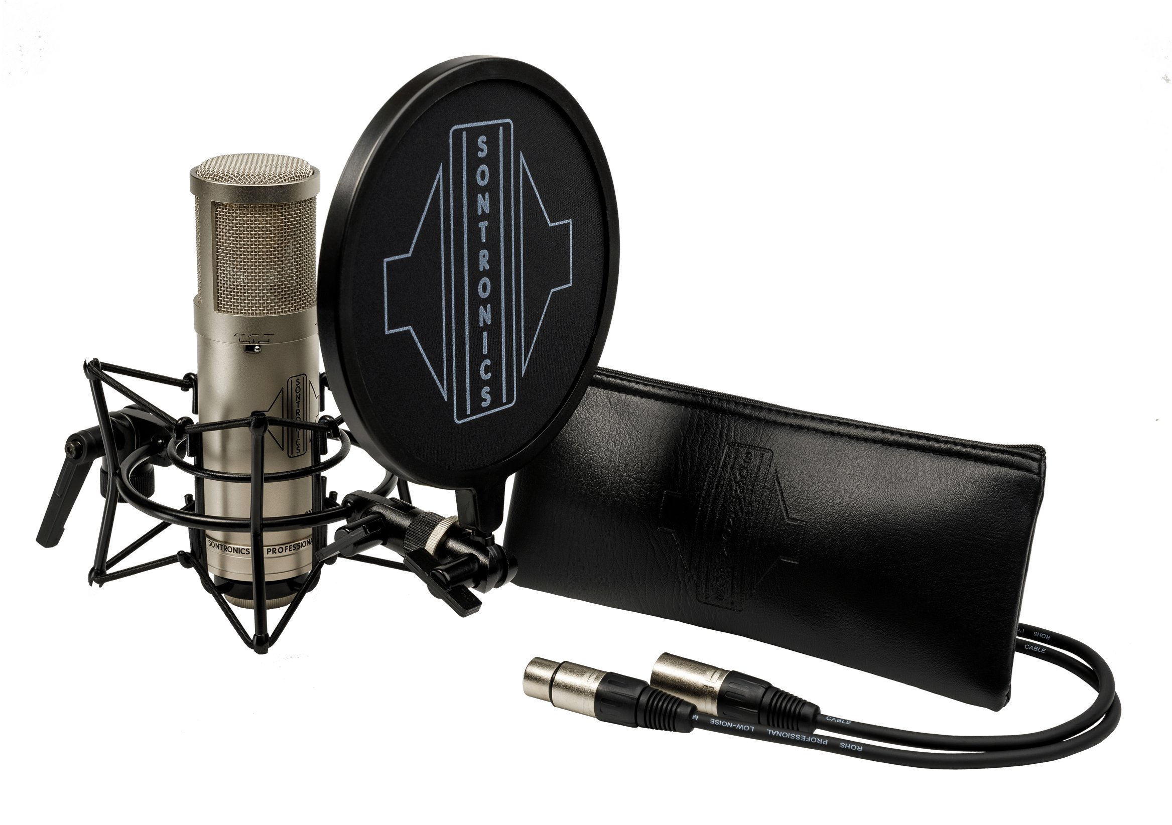 Sontronics STC-3X Silver Pack Multi Pattern Microphone - STC3XSL-Sontronics_STC-3XPacksilver_cutout_withaccessories.jpg