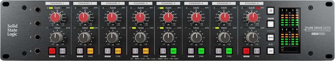 SSL Pure Drive OCTO Microphone Pre Amp & Soundcard - SSL0125-Solid_State_Logic_Octo_Front.jpg
