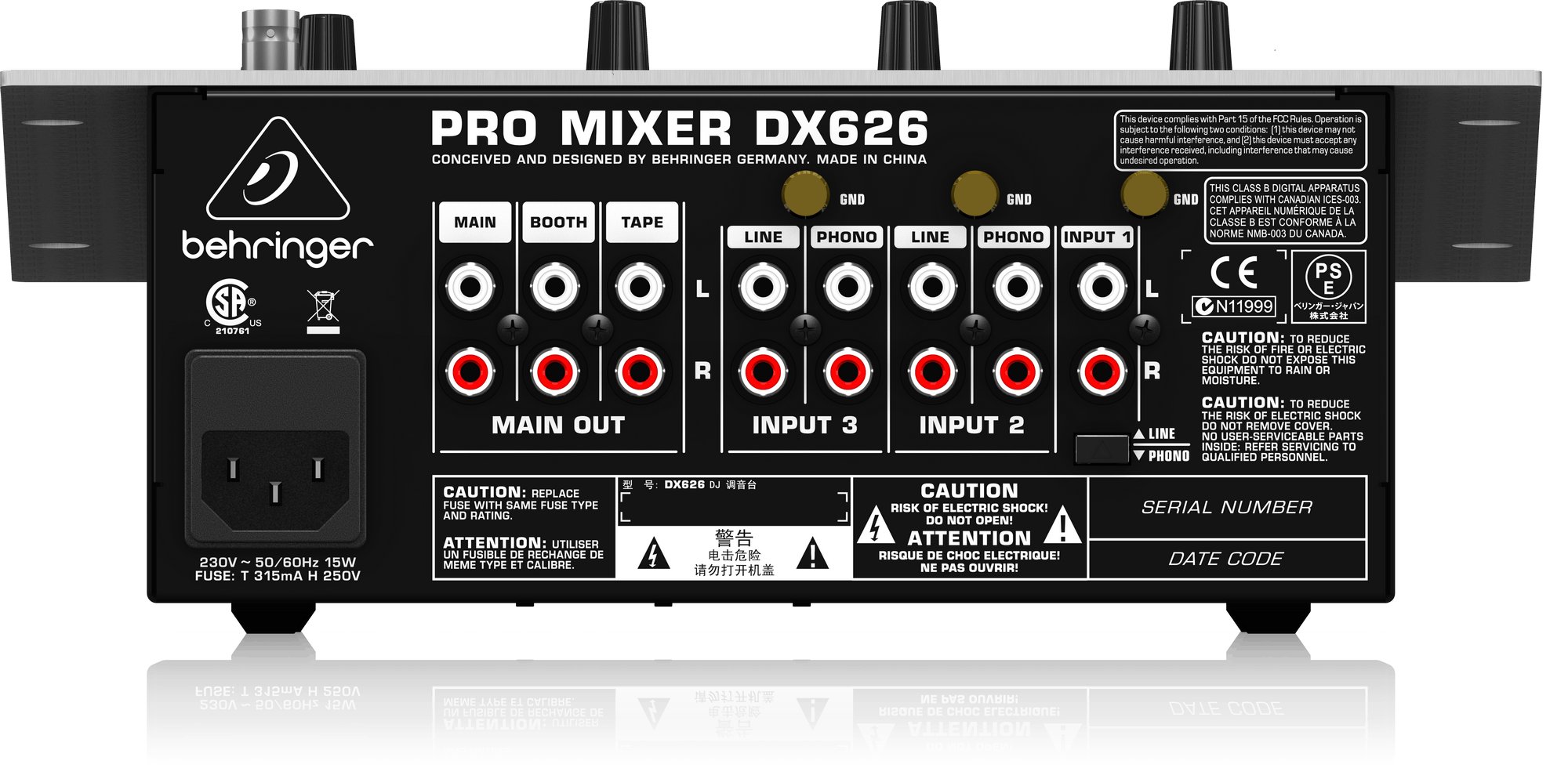 behringer PRO MIXER DX626 DJミキサー Behringer | Product | DX626