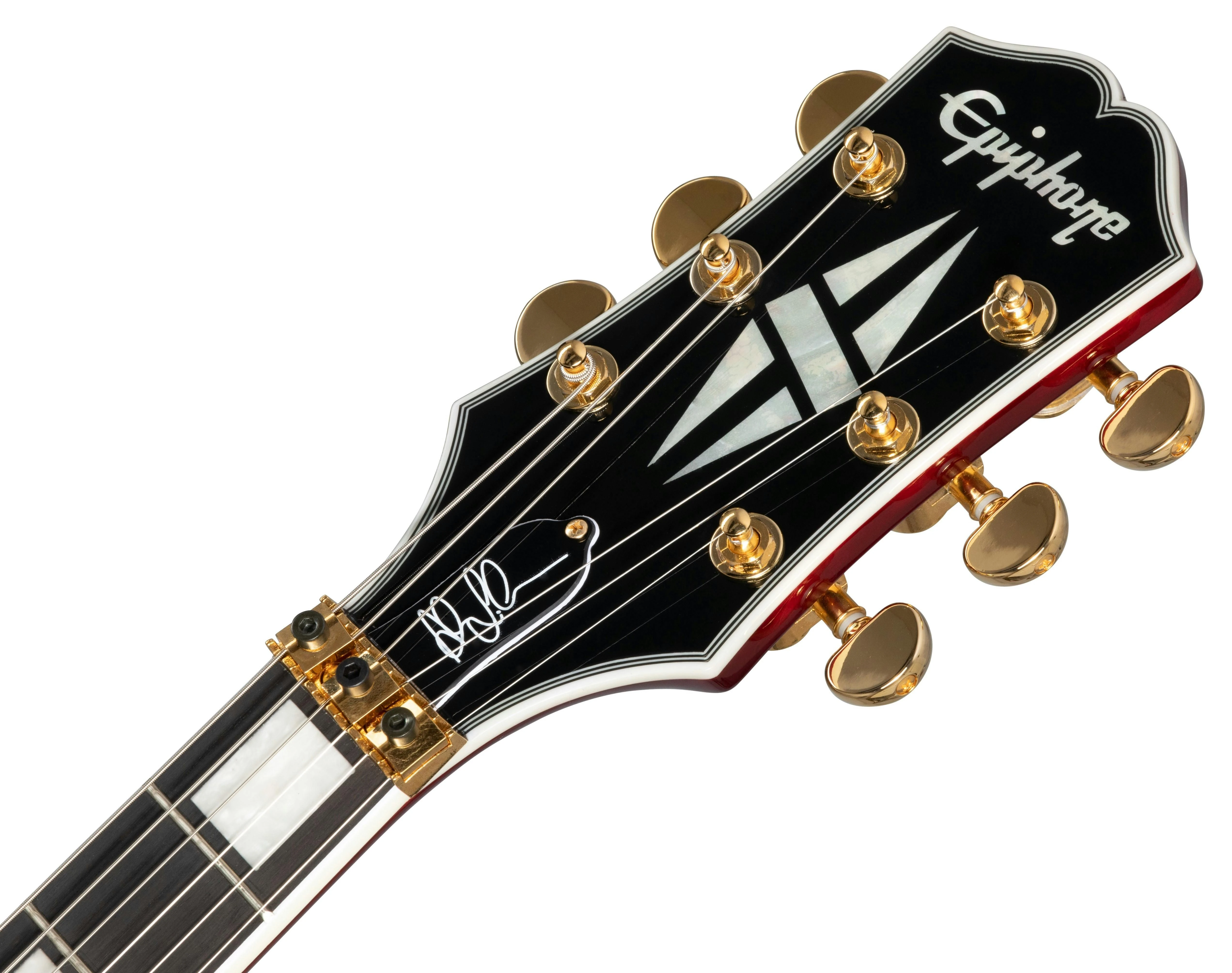 B Stock : Epiphone Artist Alex Lifeson Signature Les Paul Custom Axcess Electric Guitar in Ruby - 003 - EILPACQALRUBGH1-Epiphone-Alex-Lifeson-Les-Paul-Custom-Axcess-Ruby-Headstock.jpg