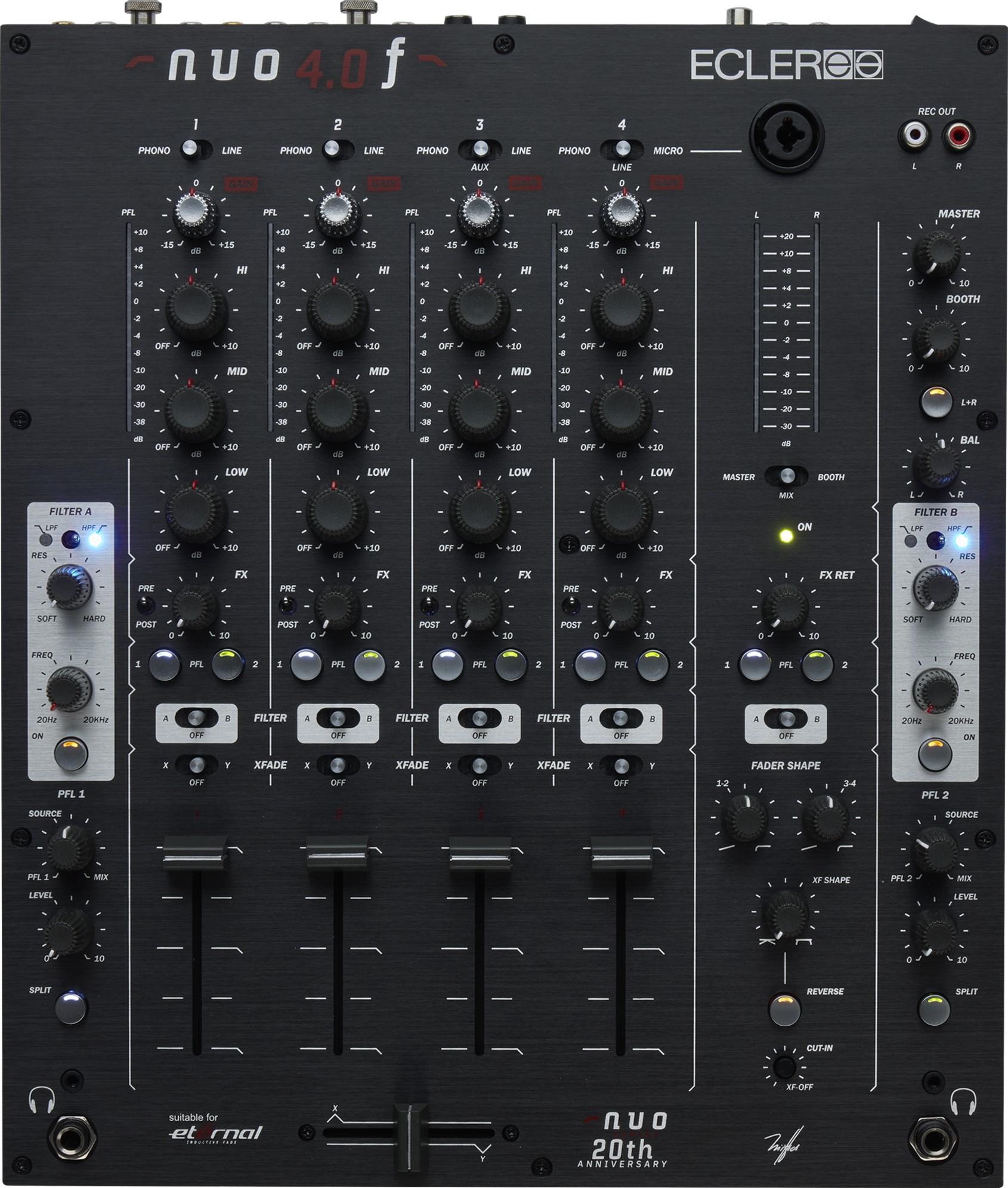 Ecler NUO 4.0F - 4 Channel Analog Mixer in Black - CNUO40F (1).jpg