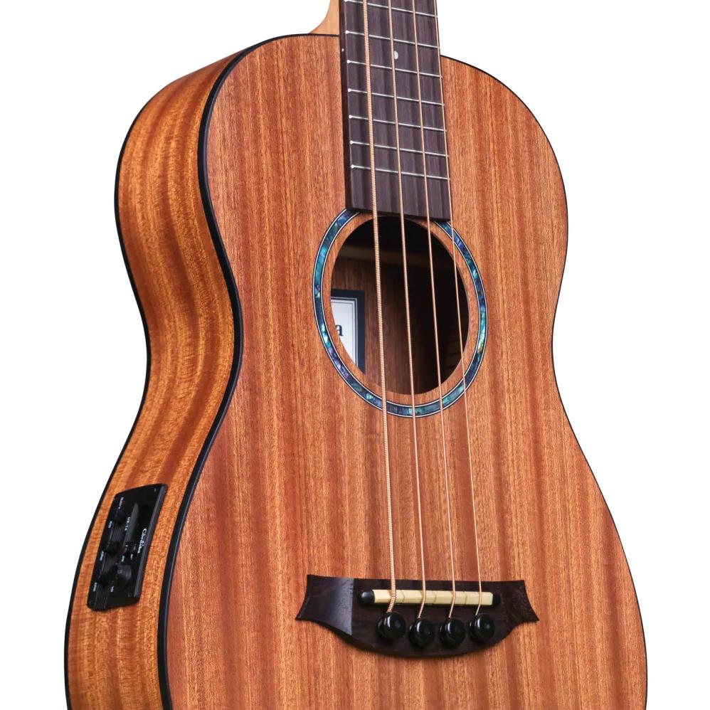 Cordoba Mini II Bass MH-E Electro Acoustic Bass Guitar in Natural Mahogany - CMIIIMHE-Angle.jpg