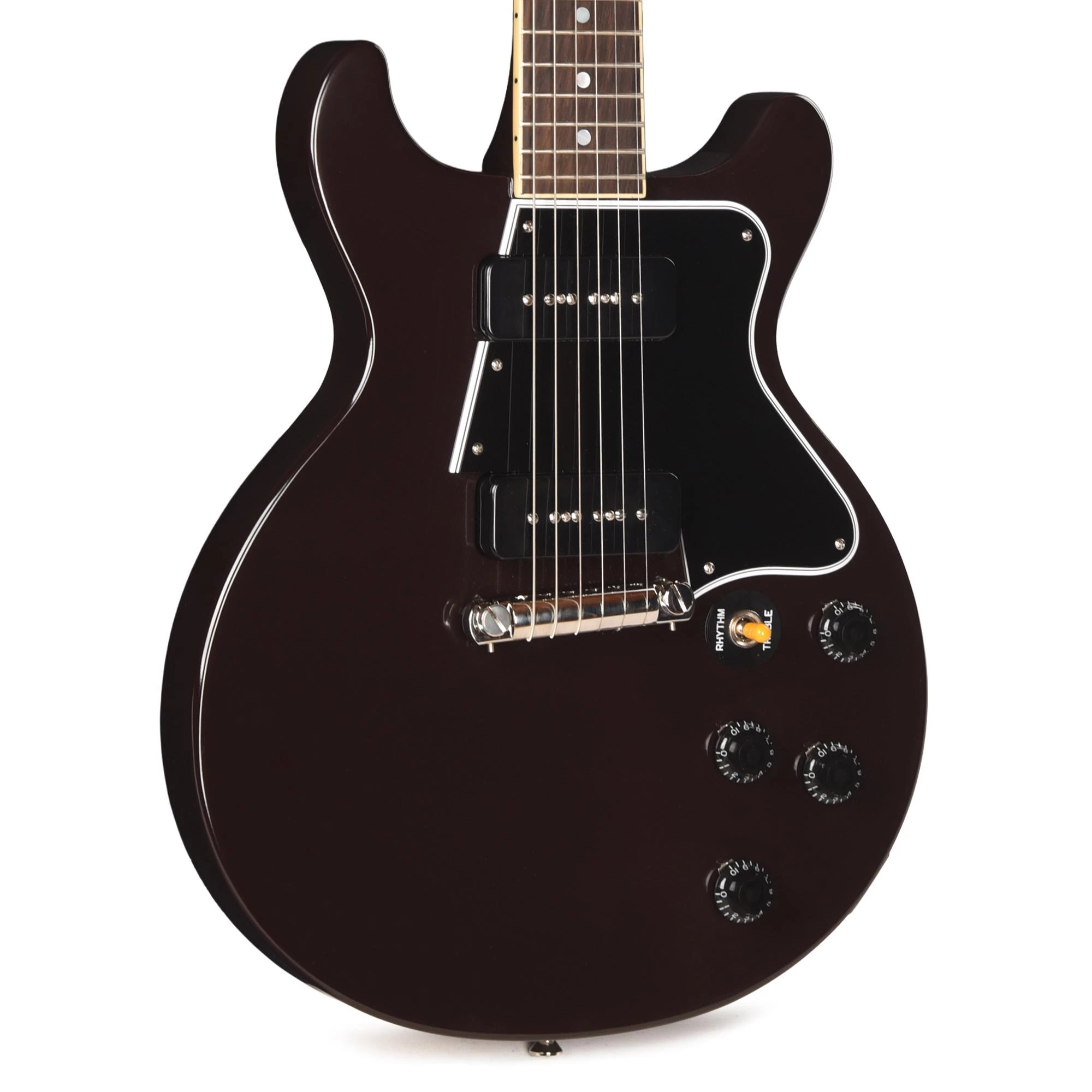 Epiphone Inspired by Gibson Custom 1960 Les Paul Special Double Cut Reissue Electric Guitar in Oxblood - ECLSR0OXNH-Body-Left.jpg