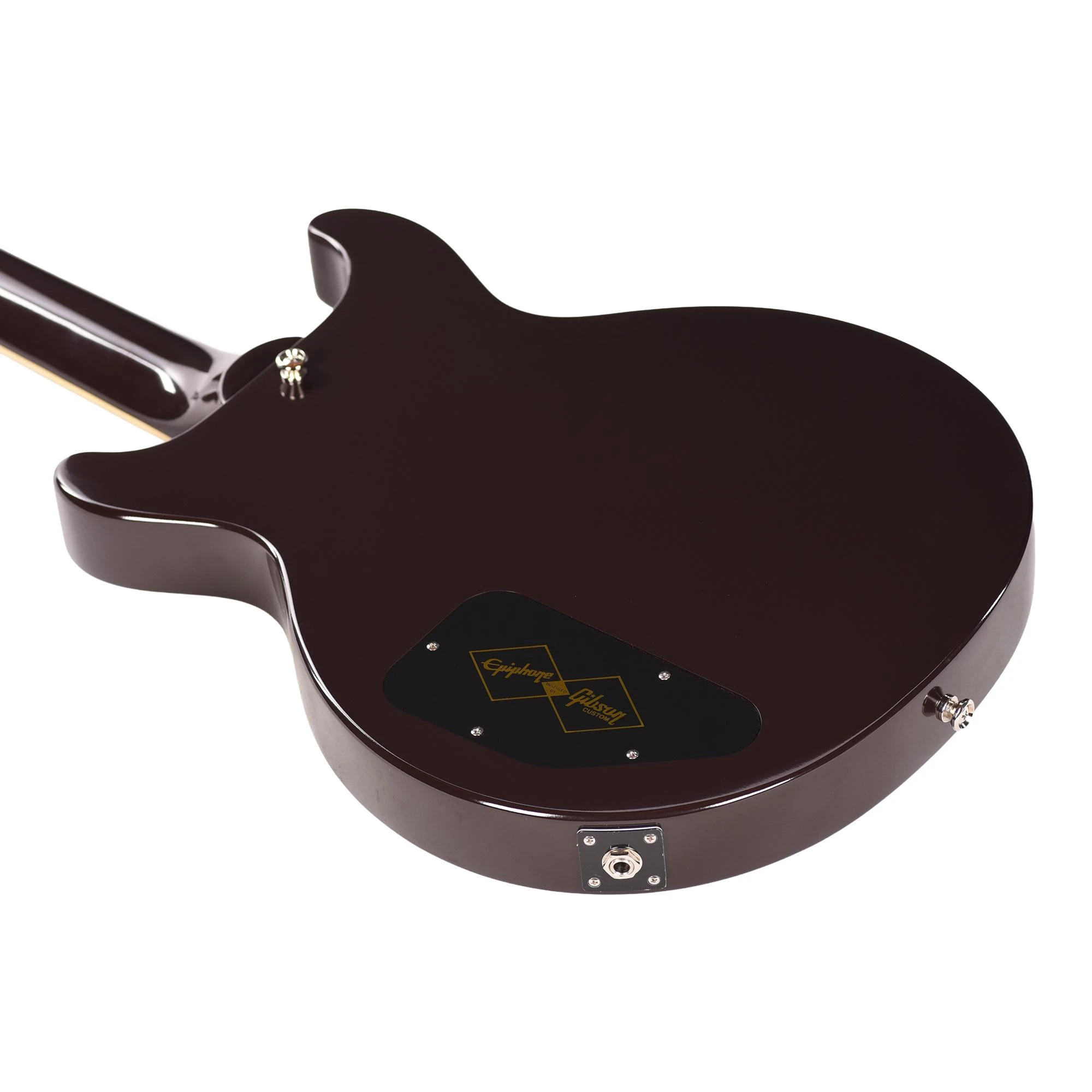 Epiphone Inspired by Gibson Custom 1960 Les Paul Special Double Cut Reissue Electric Guitar in Oxblood - ECLSR0OXNH-Angle-Back.jpg