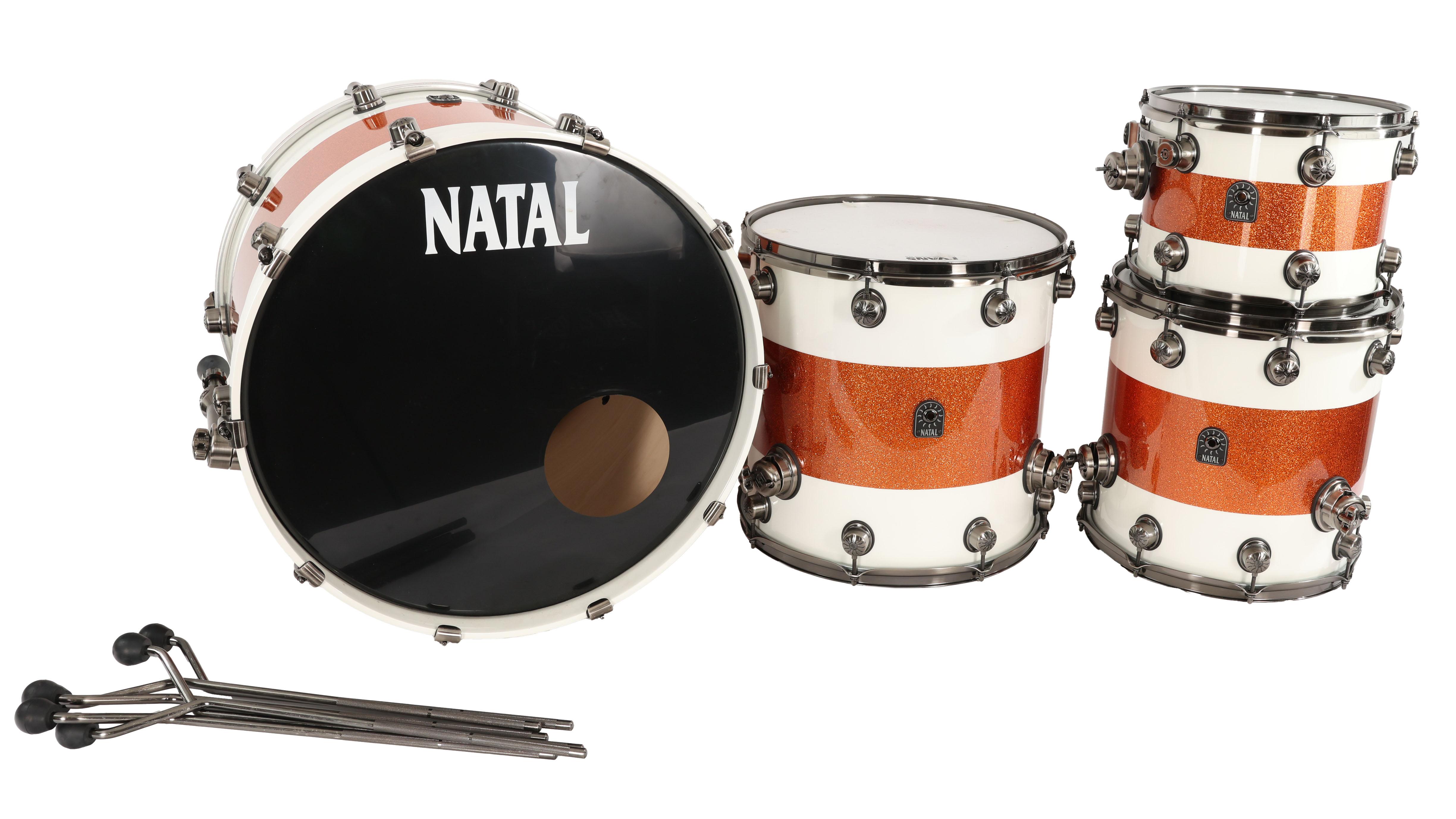 Second Hand Natal Originals Maple Drum Kit in White & Orange Glitter 044 - SH-221-0044 (2).jpg