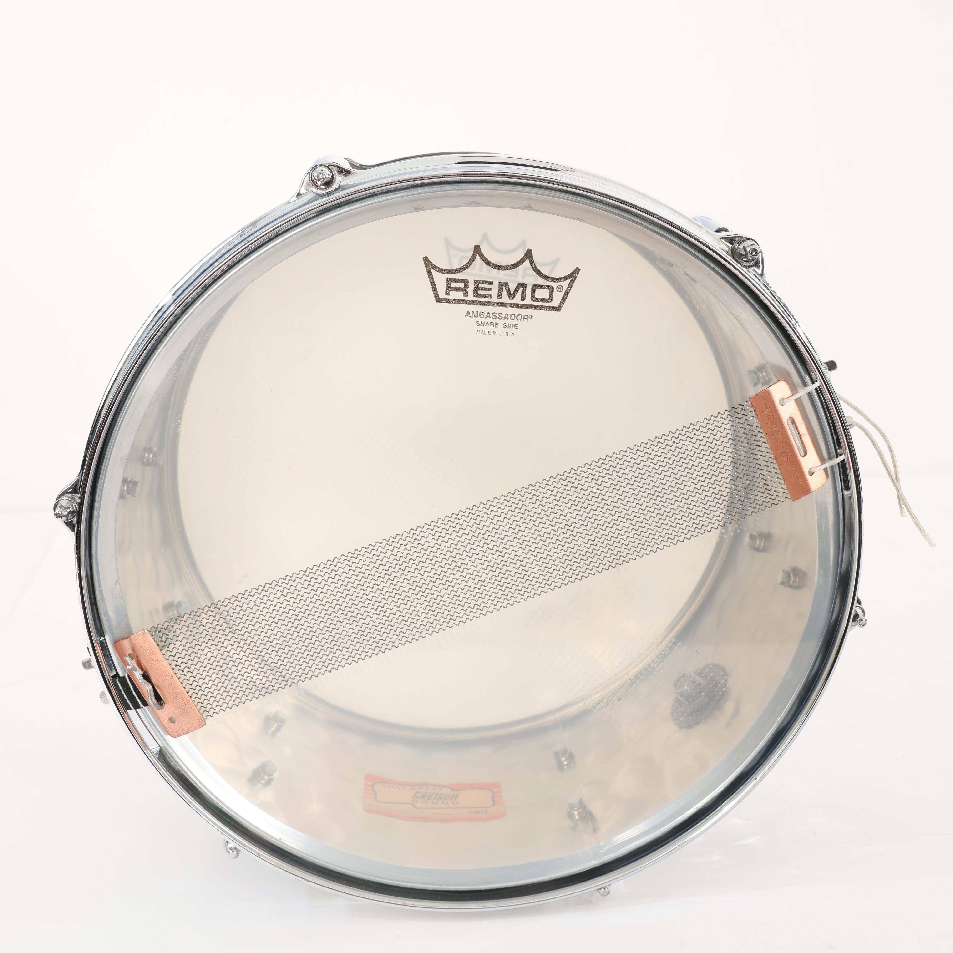 Second Hand Gretsch Brooklyn Hammered Chrome Over Brass 13 x 6.5" Snare 310 - SH-126-0310 (5).jpg