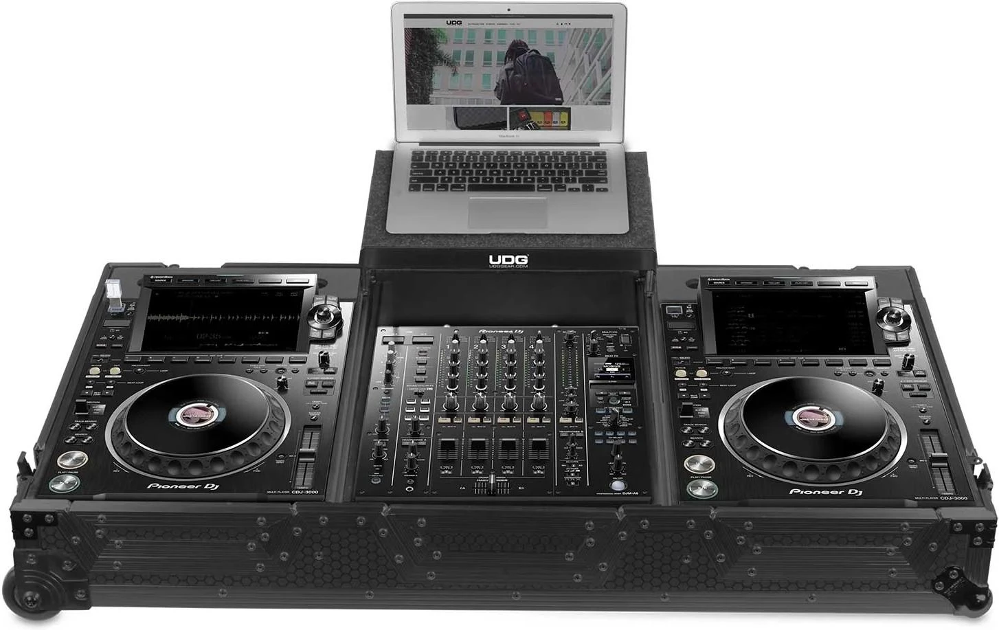 UDG FlightCase Set Pioneer CDJ-3000/A9 + Laptop & Wheels in Black - U91086BL (1).jpg