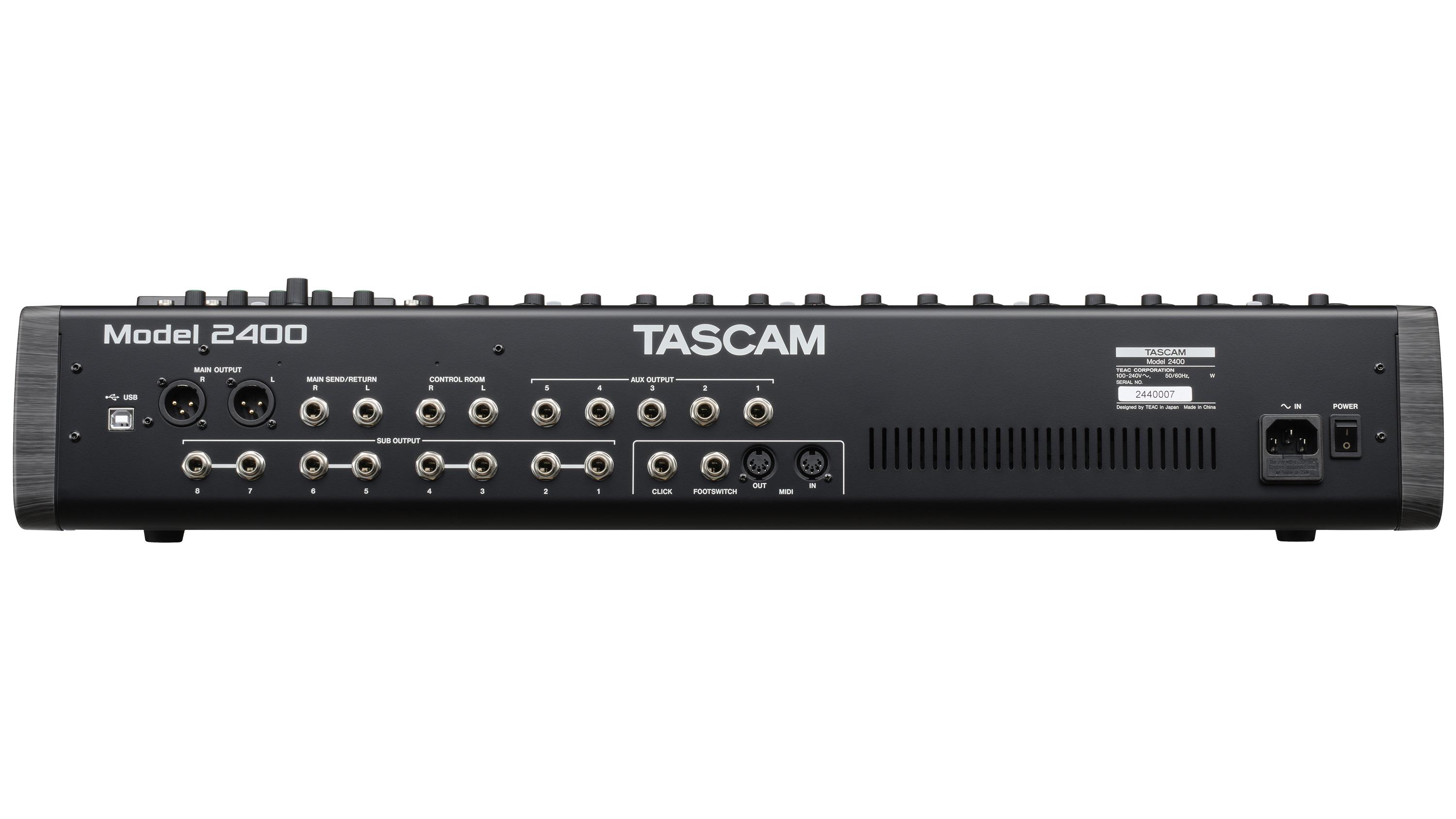B Stock : Tascam MODEL 2400 24 Channel Flagship Analogue Recording Console and Live Mixer with Audio Interface - 001 - MODEL2400 - Back.jpg