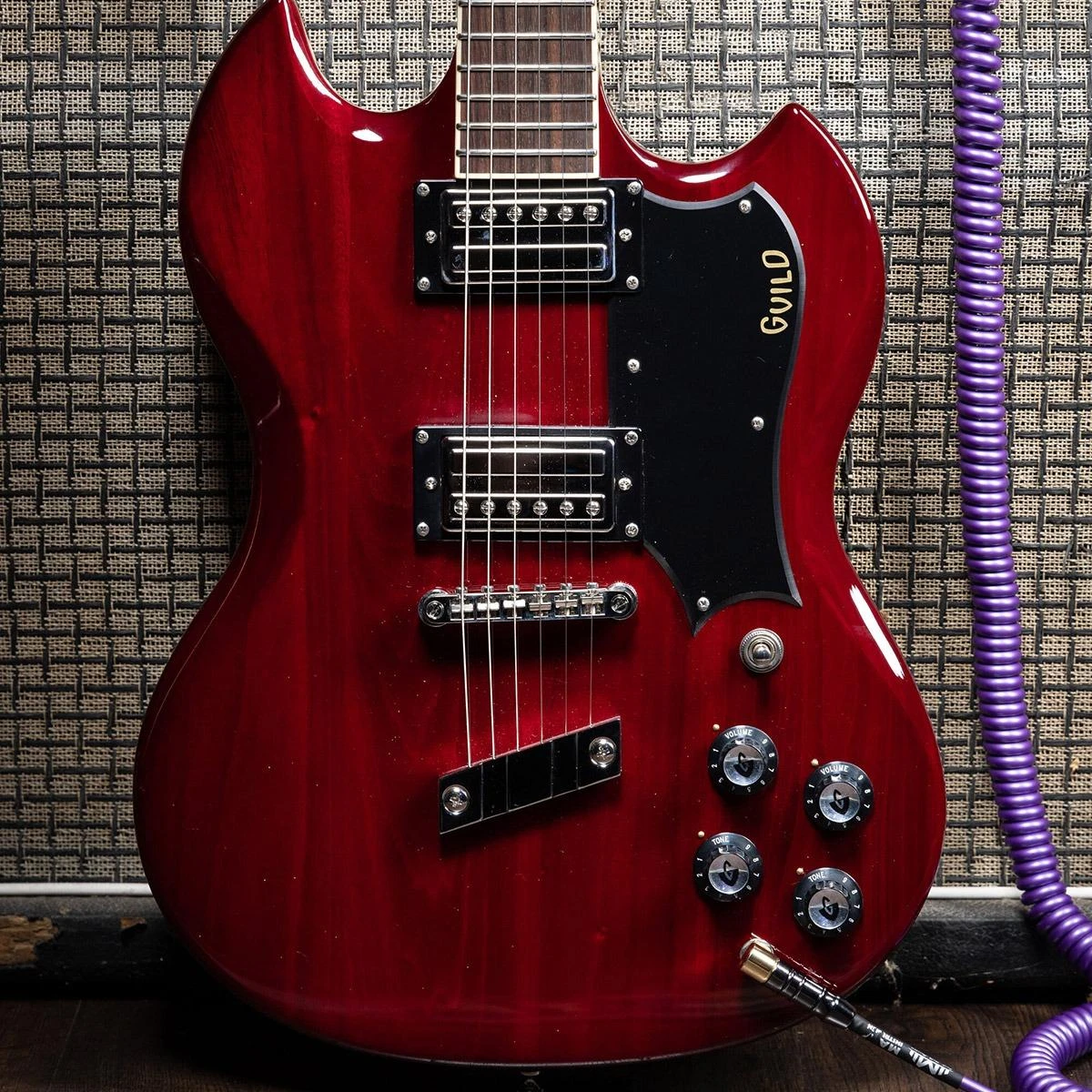Guild Polara Deluxe Electric Guitar in Cherry Red - GPODELUCRX-5.jpg