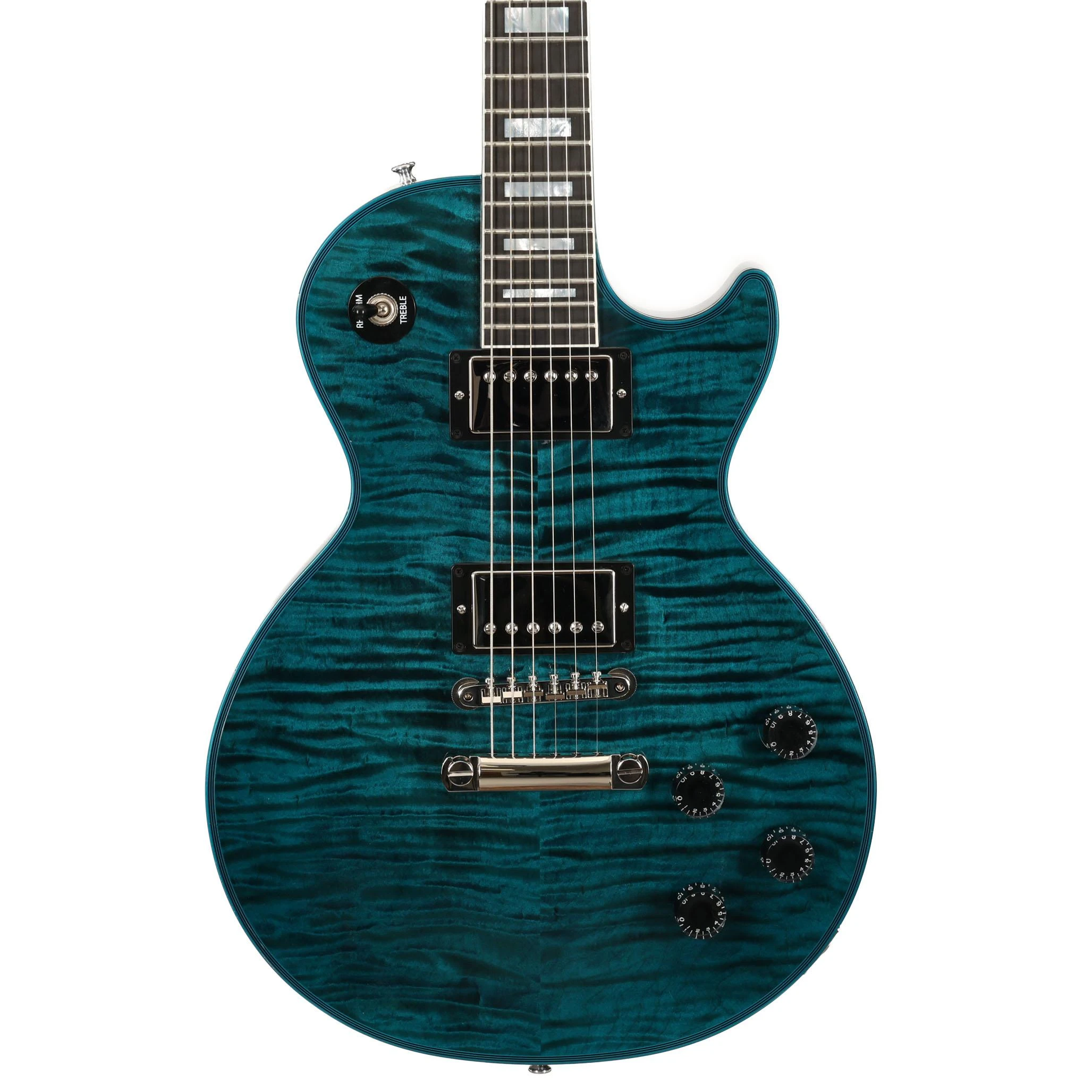 Gibson Custom Shop Les Paul Axcess Custom Widow Figured Electric Guitar in Peacock Blue - CS600367 (2).JPG