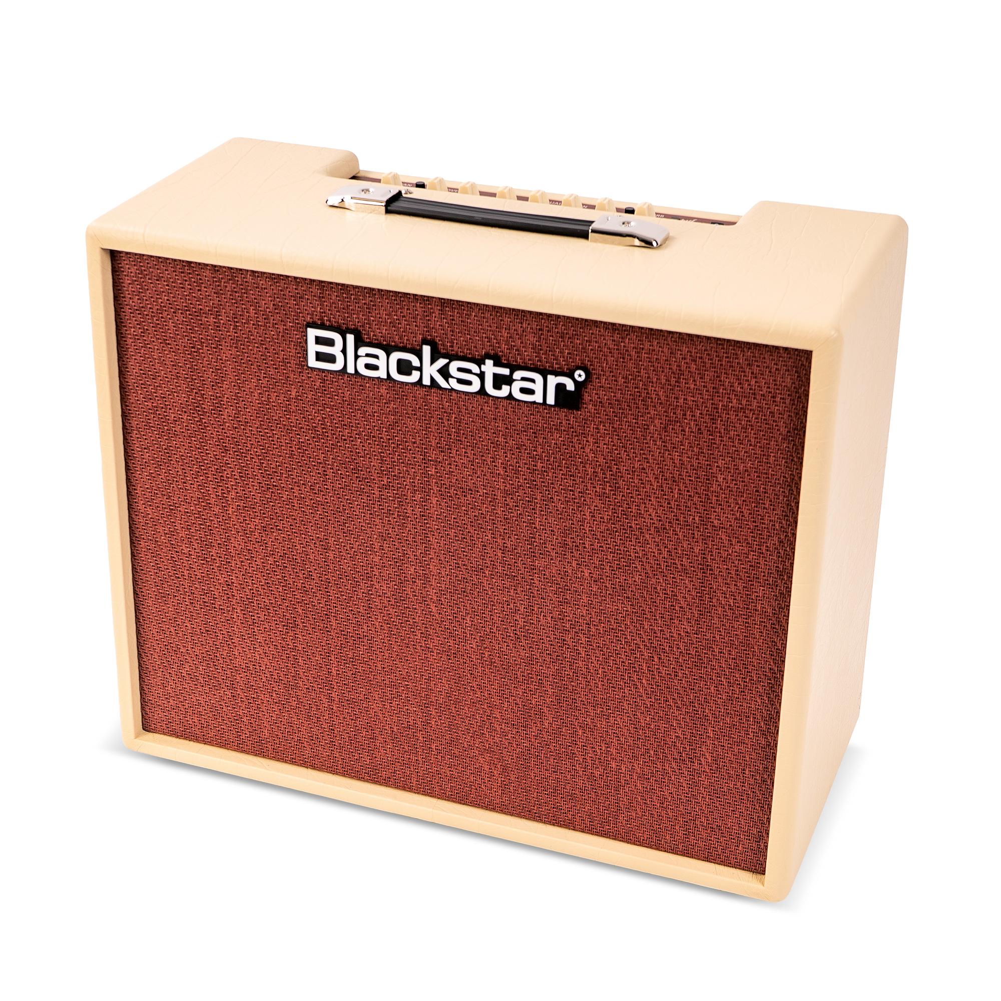 B Stock : Blackstar Debut 100R 1X12 100W Solid State Amplifier Combo in Cream - 002 - Debut-100R-Cream-1X12-White-Shot-34-Left.jpg