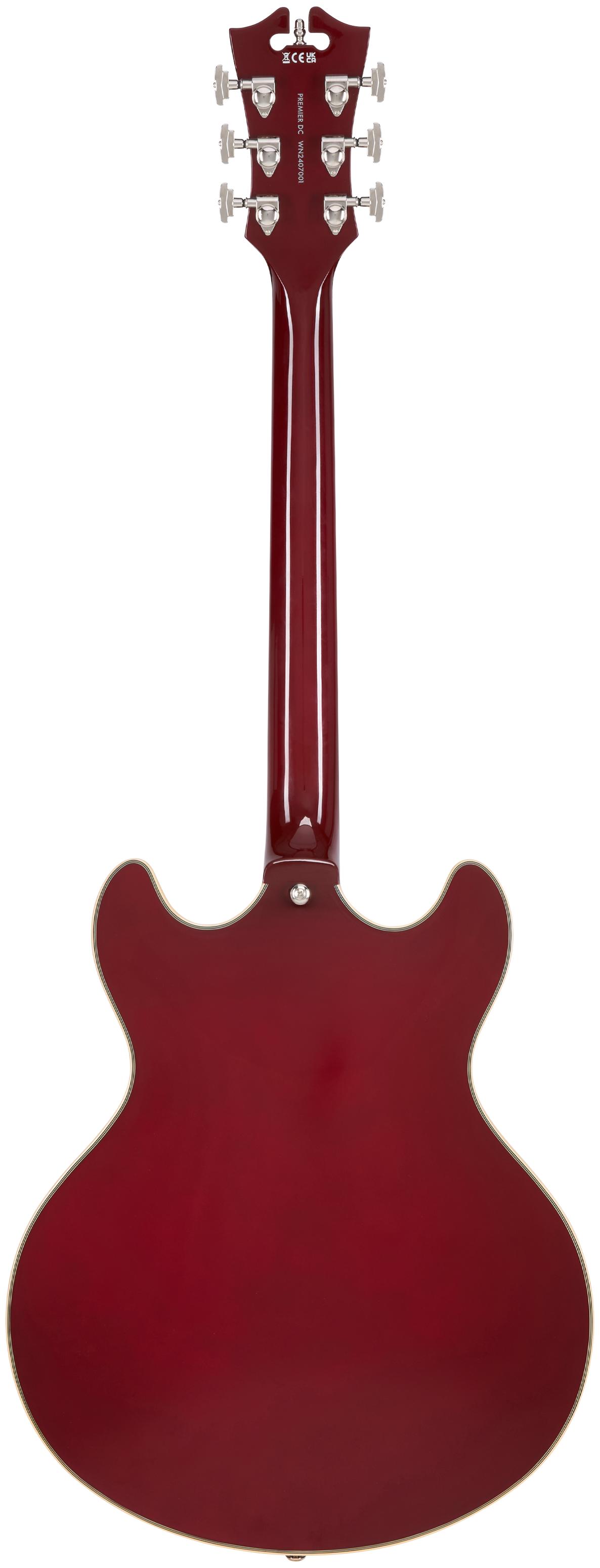 D'Angelico Premier DC Semi-Hollow Electric Guitar in Burnt Red