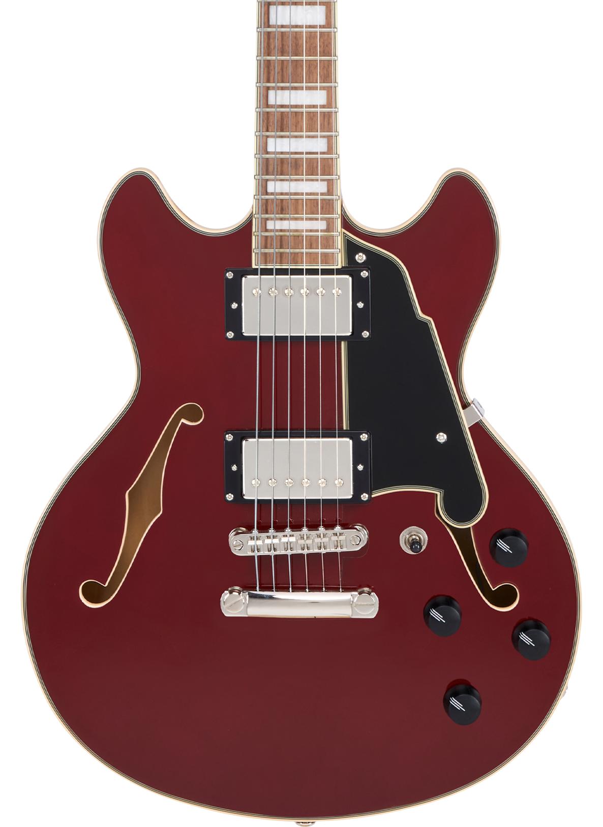 D’Angelico Premier Mini DC Semi-Hollow Electric Guitar in Burnt Red - DAPMDCBRDNS-Body.jpg