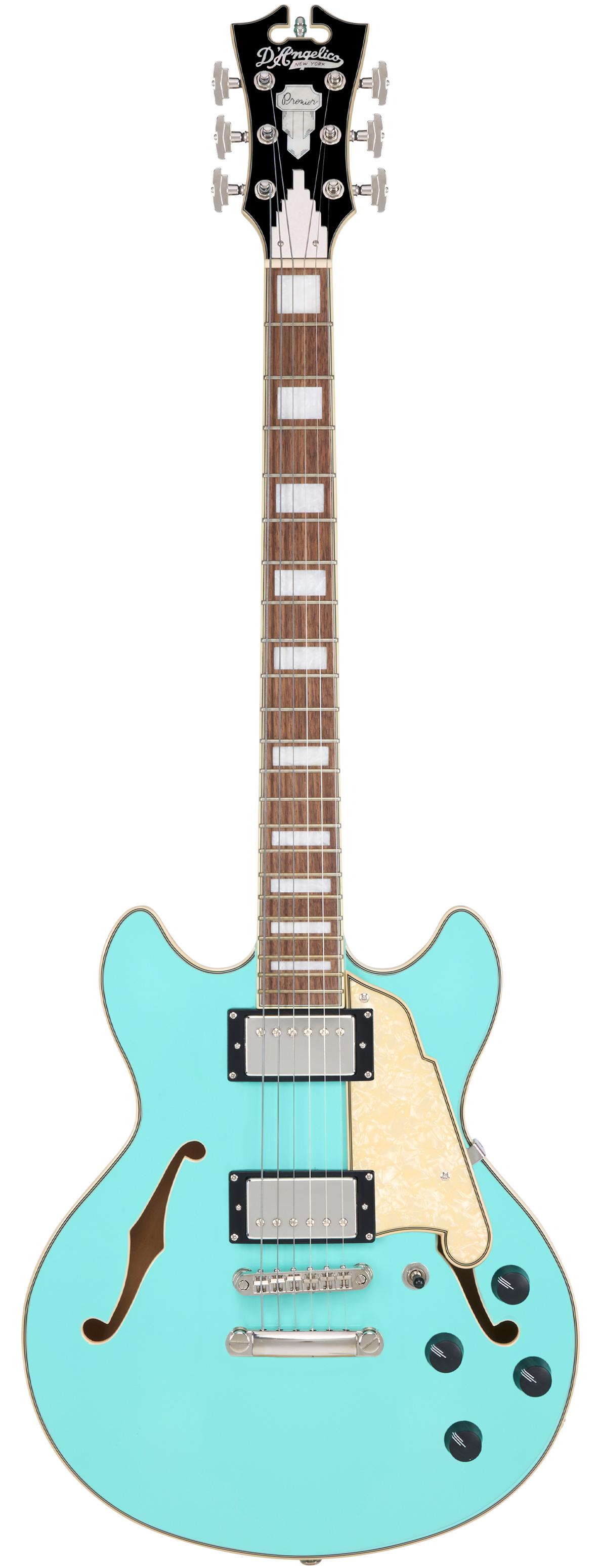 未使用未開封品 D'Angelico Premier DC Surf Green D'Angelico Premier Mini DC Semi-Hollow Electric Guitar in Surf