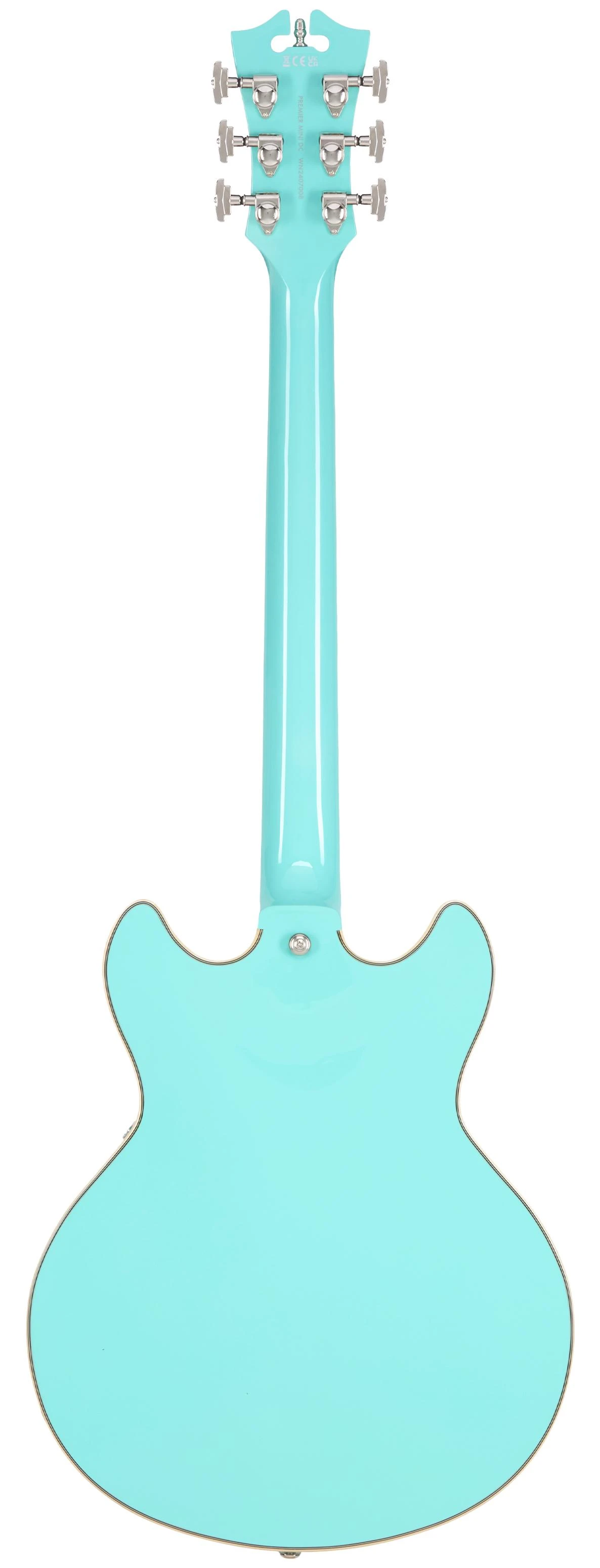 D’Angelico Premier Mini DC Semi-Hollow Electric Guitar in Surf Green - DAPMDCSGRNS-Back.jpg