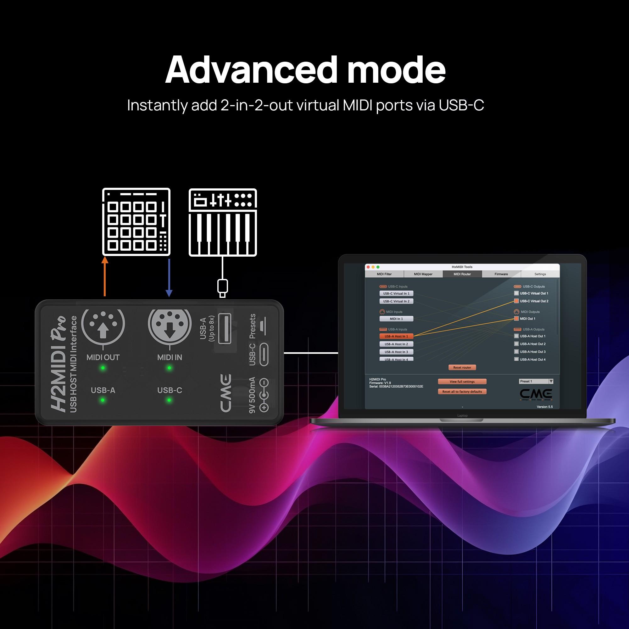 CME H2MIDI Pro USB Host/client & 1-in-1-out MIDI With Filter, mapper & router - S-F000C03 (6).jpg
