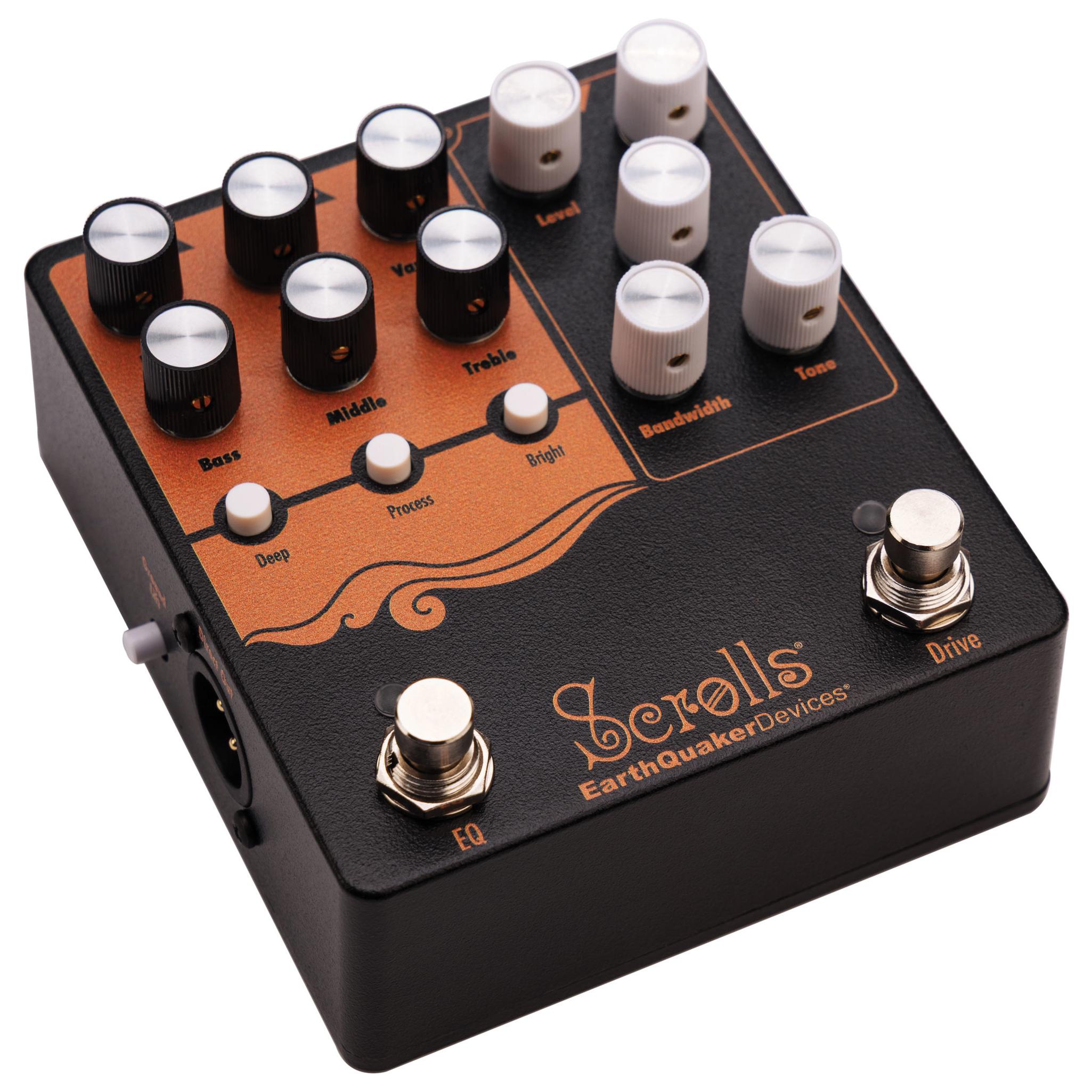 EarthQuaker Devices Scrolls Bass Odyssey Overdrive & EQ Pedal - EQSCRLV1-Left-Angle.jpg